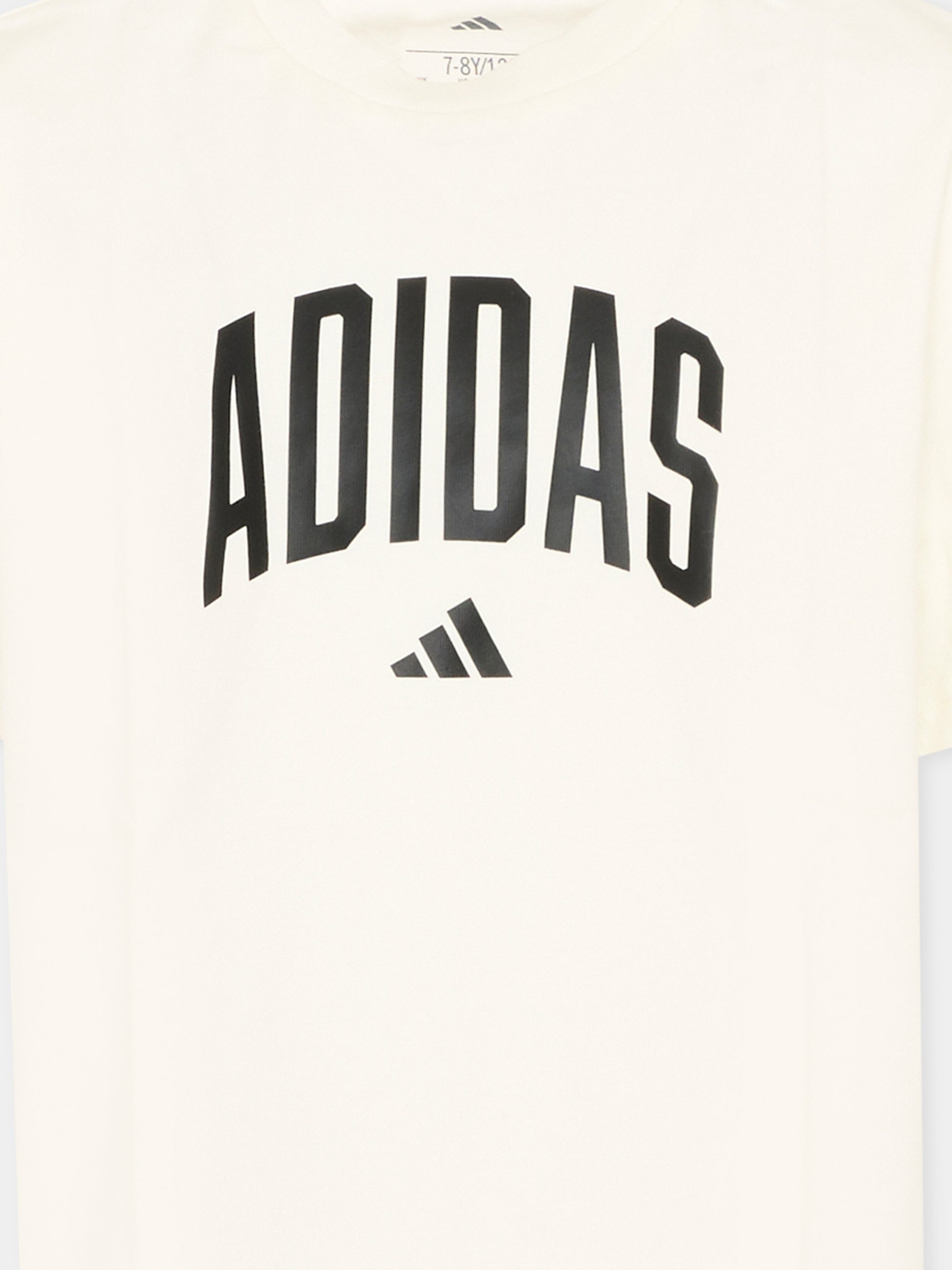 T-shirt avorio per bambini con logo,Adidas,KE1347