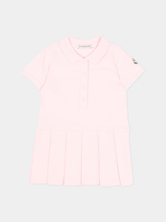 Vestito rosa per neonata con logo,Moncler Kids,L1951 8I00008 8496F 505