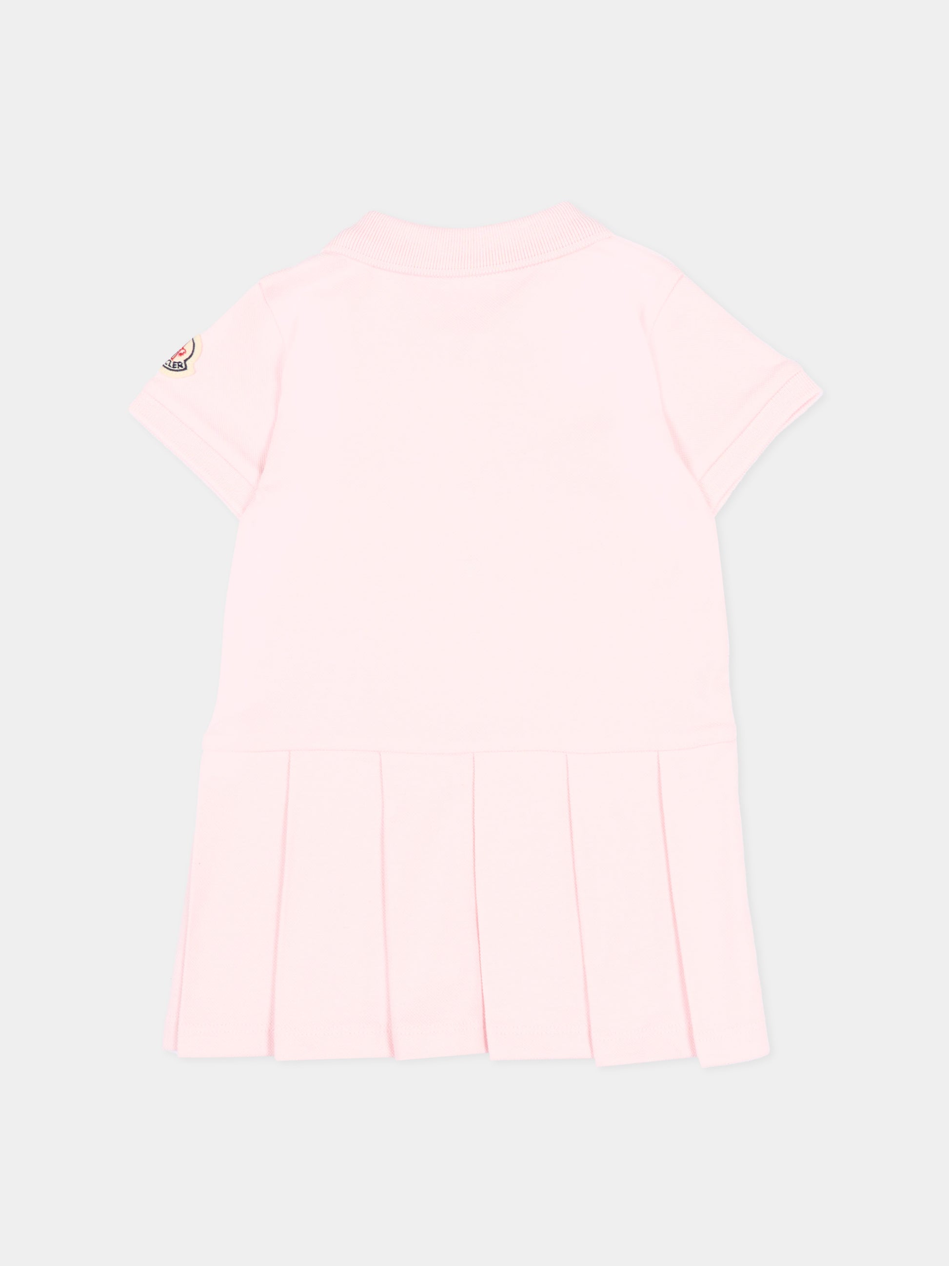 Vestito rosa per neonata con logo,Moncler Kids,L1951 8I00008 8496F 505