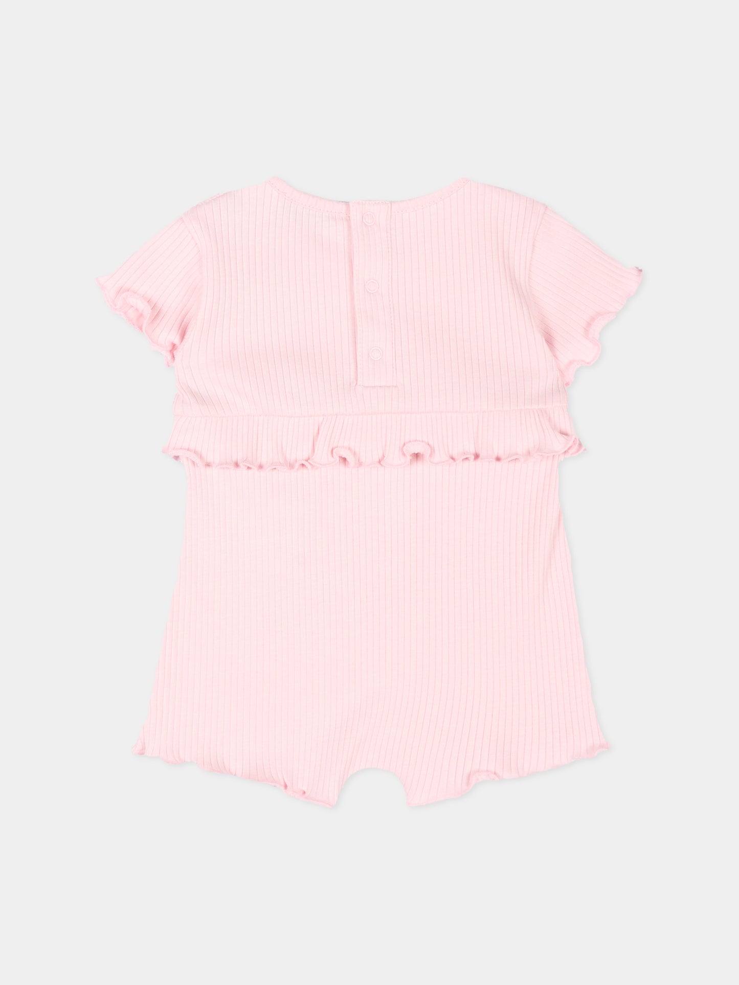 Pagliaccetto rosa per neonata con logo,Moncler Kids,L1951 8L00005 89B0C 505