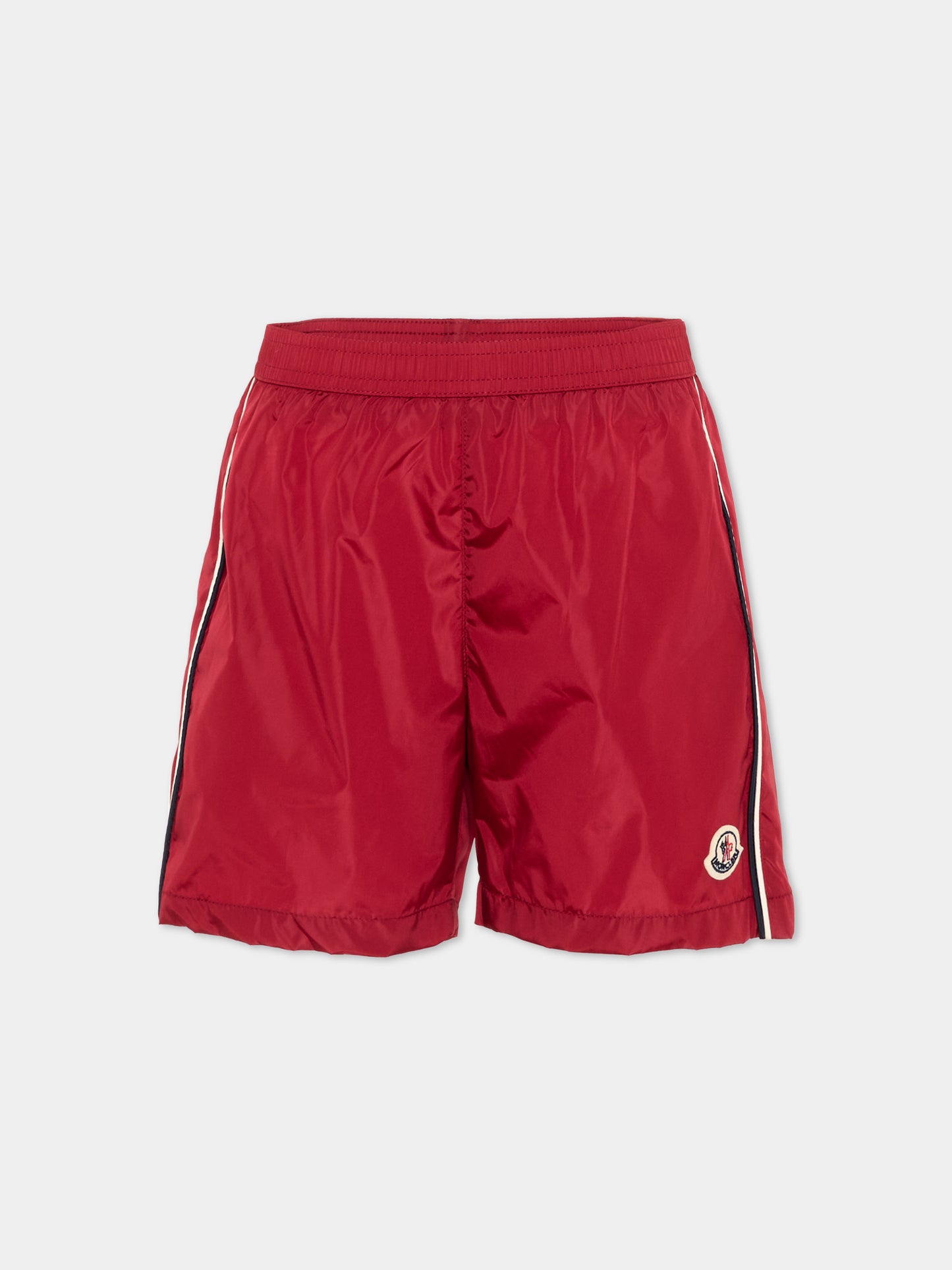 Boxer mare rosso per bambino con logo,Moncler Kids,L1954 2C00005 53326 439