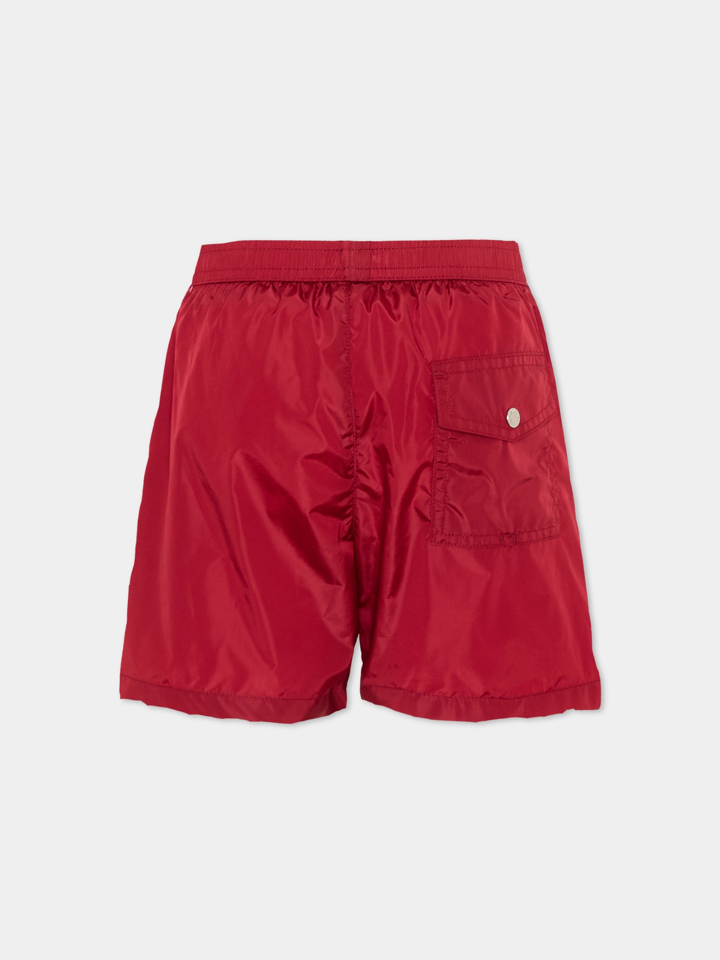 Boxer mare rosso per bambino con logo,Moncler Kids,L1954 2C00005 53326 439