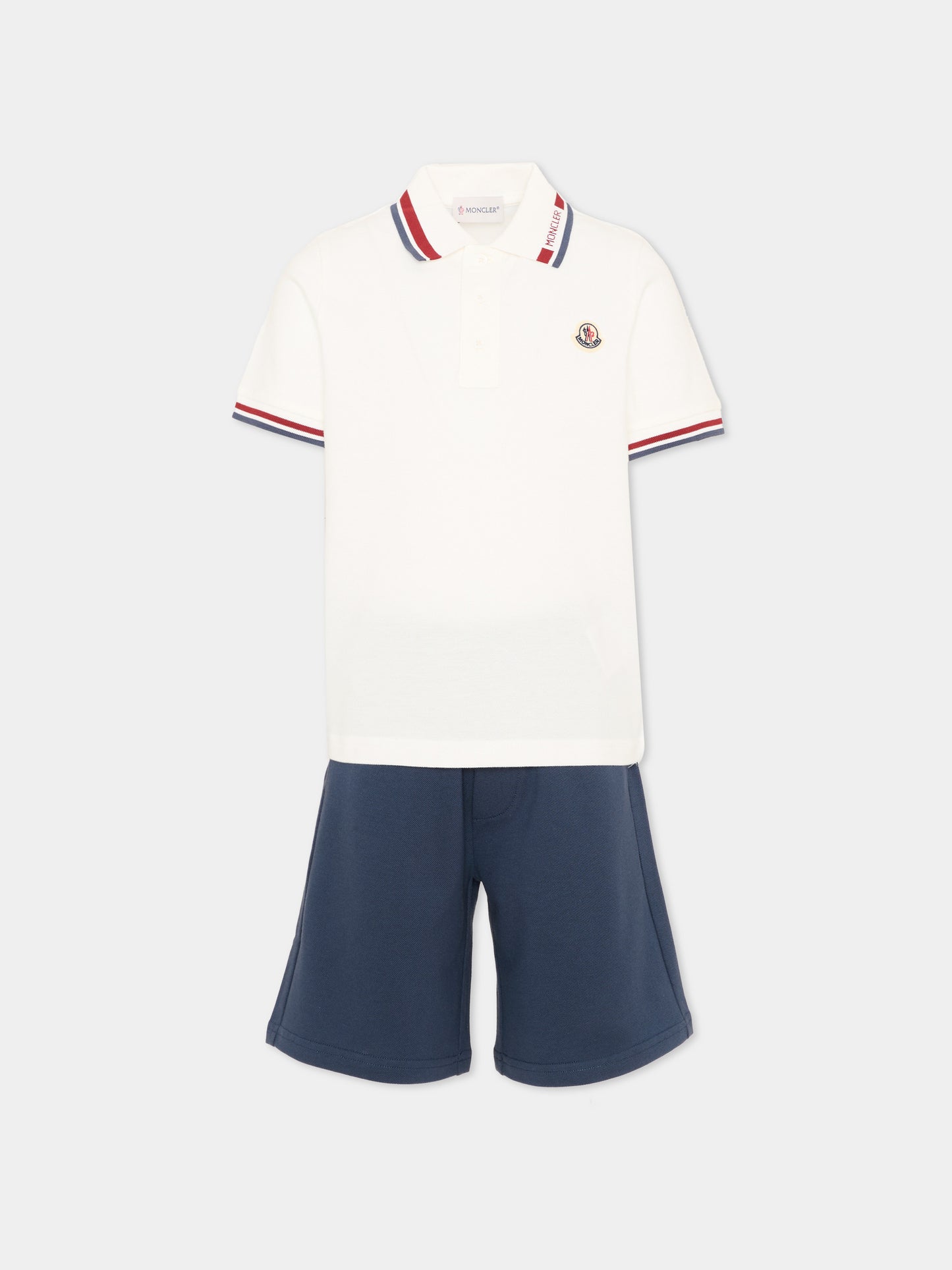 Completo sportivo bianco per bambino con logo,Moncler Kids,L1954 8M00017 8496W F71
