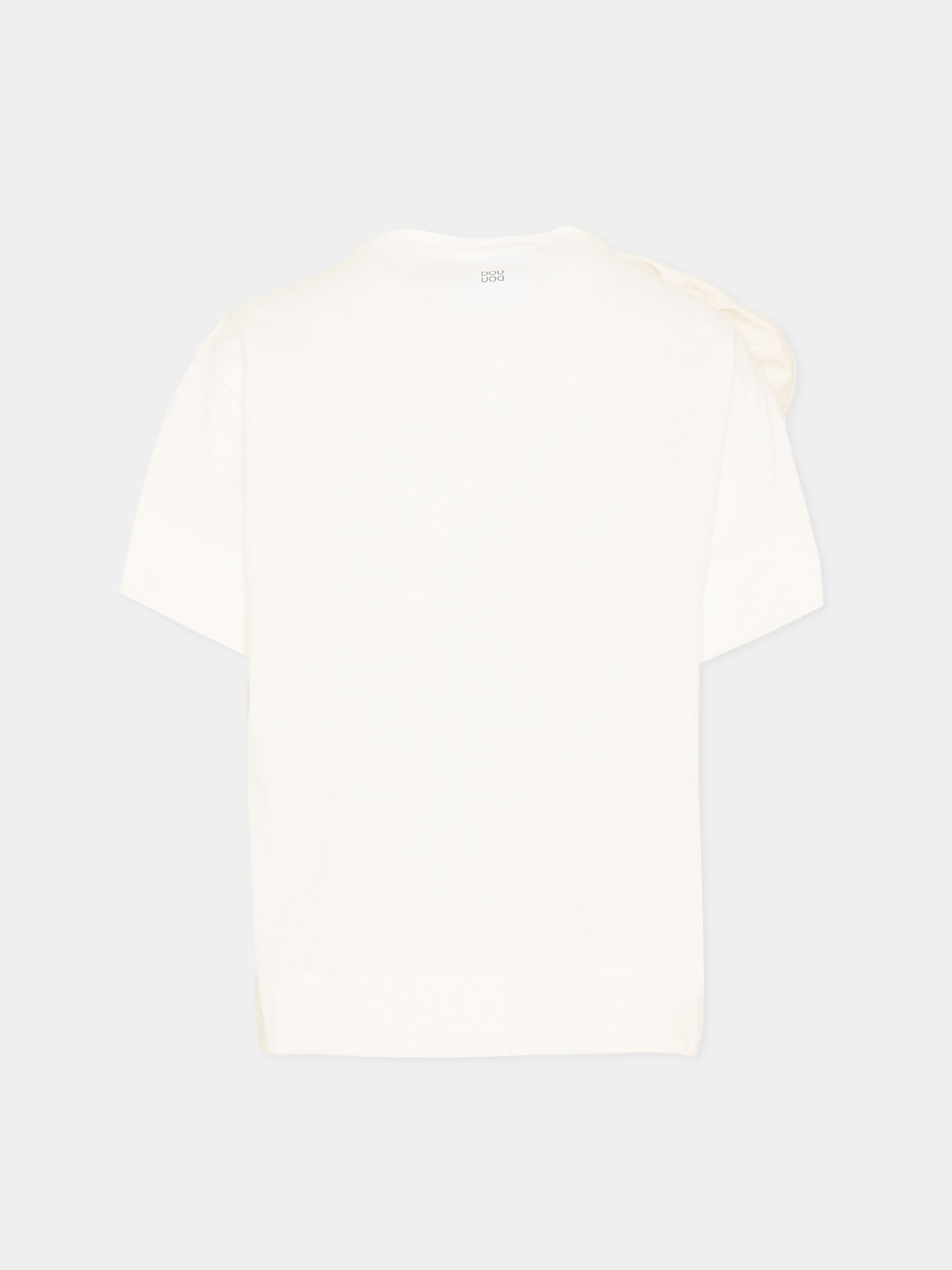 T-shirt avorio per bambina con maxi ruches,Douuod Kids,DY8A61-Z3708 101
