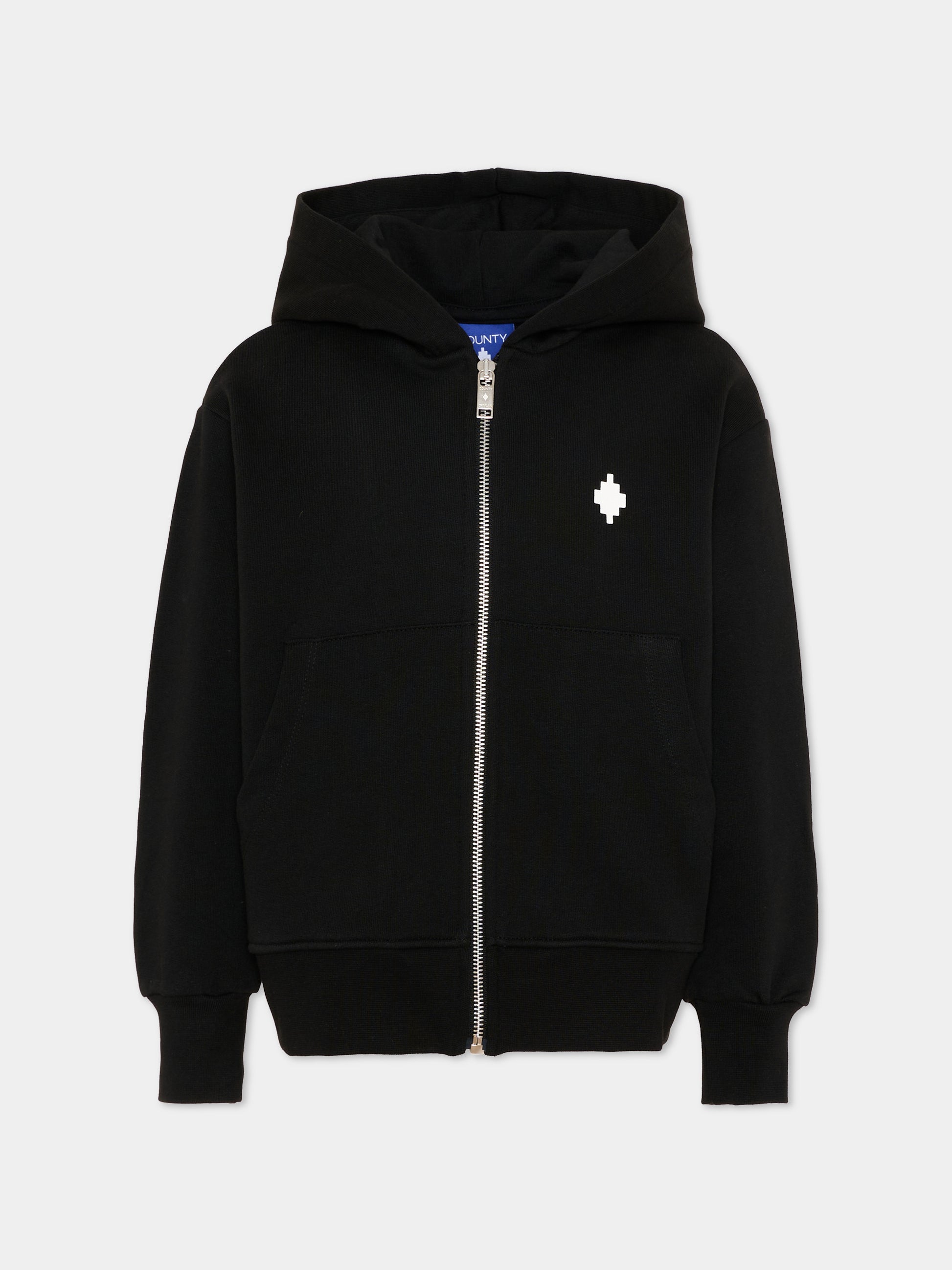 Felpa con cappuccio nera per bambino con logo,County Of Milan Kids,S6CMJBZH006 110