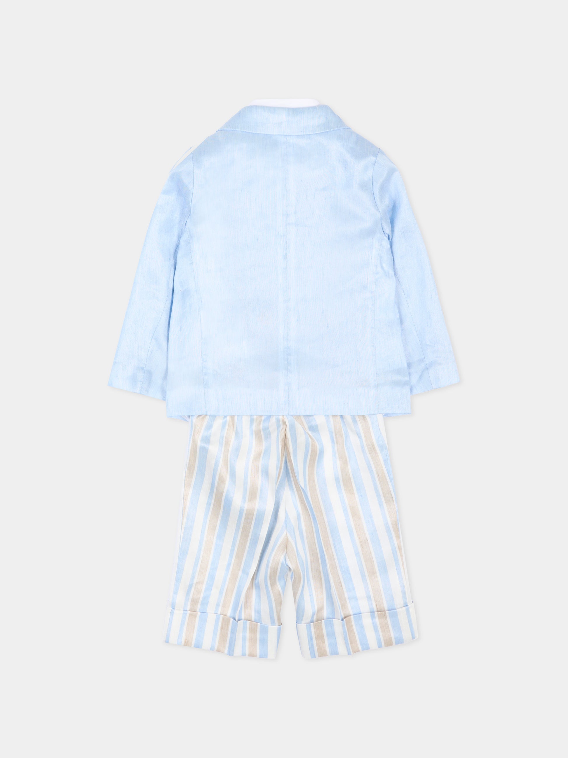 Completo elegante celeste per neonato,Colorichiari,MN568452 4884A 53