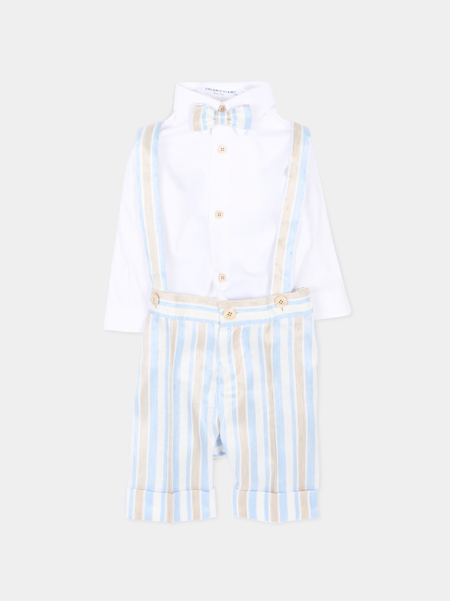 Completo elegante celeste per neonato,Colorichiari,MN568452 4884A 53