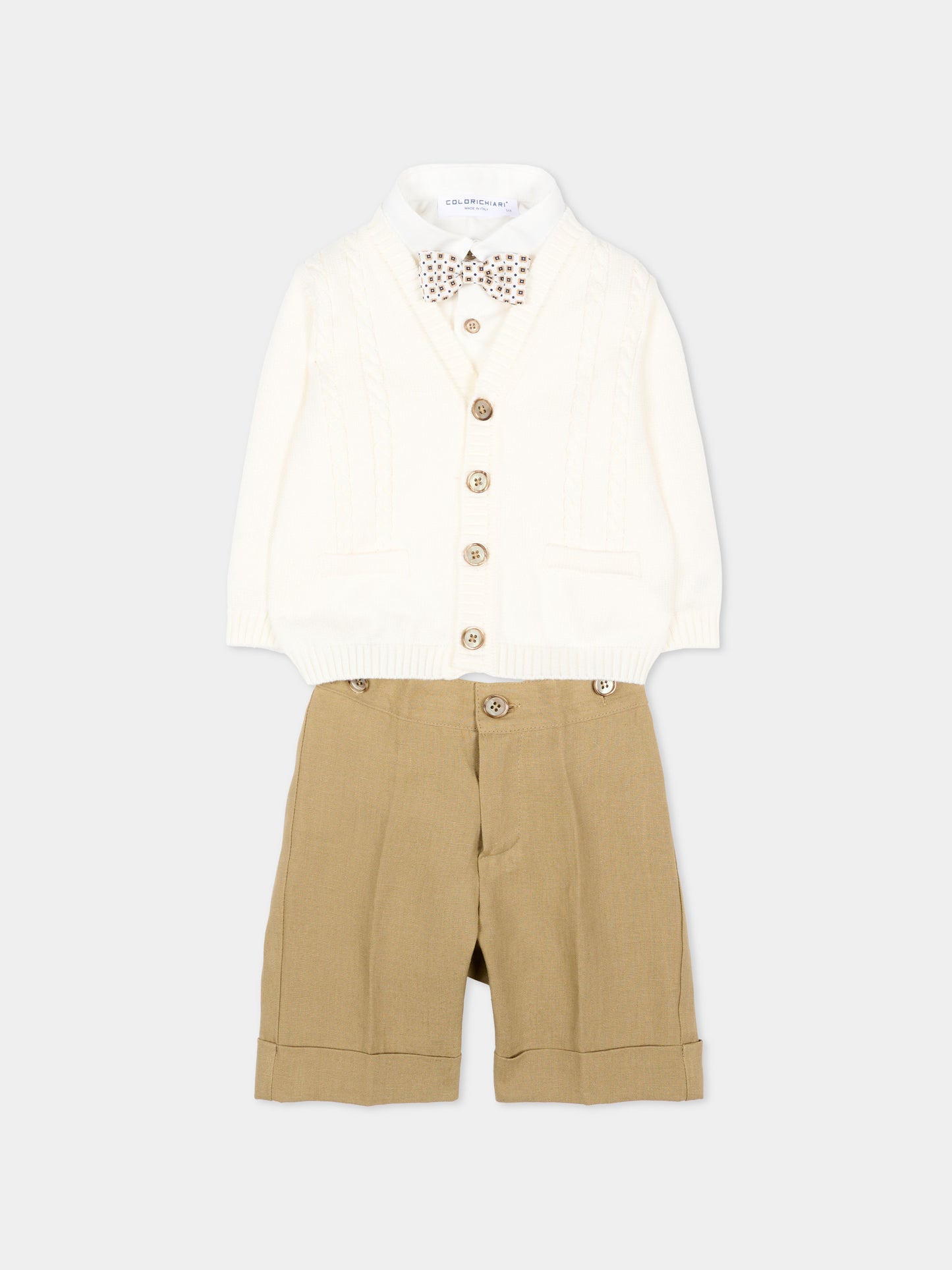 Completo elegante beige per neonato,Colorichiari,MN408422 4951 26