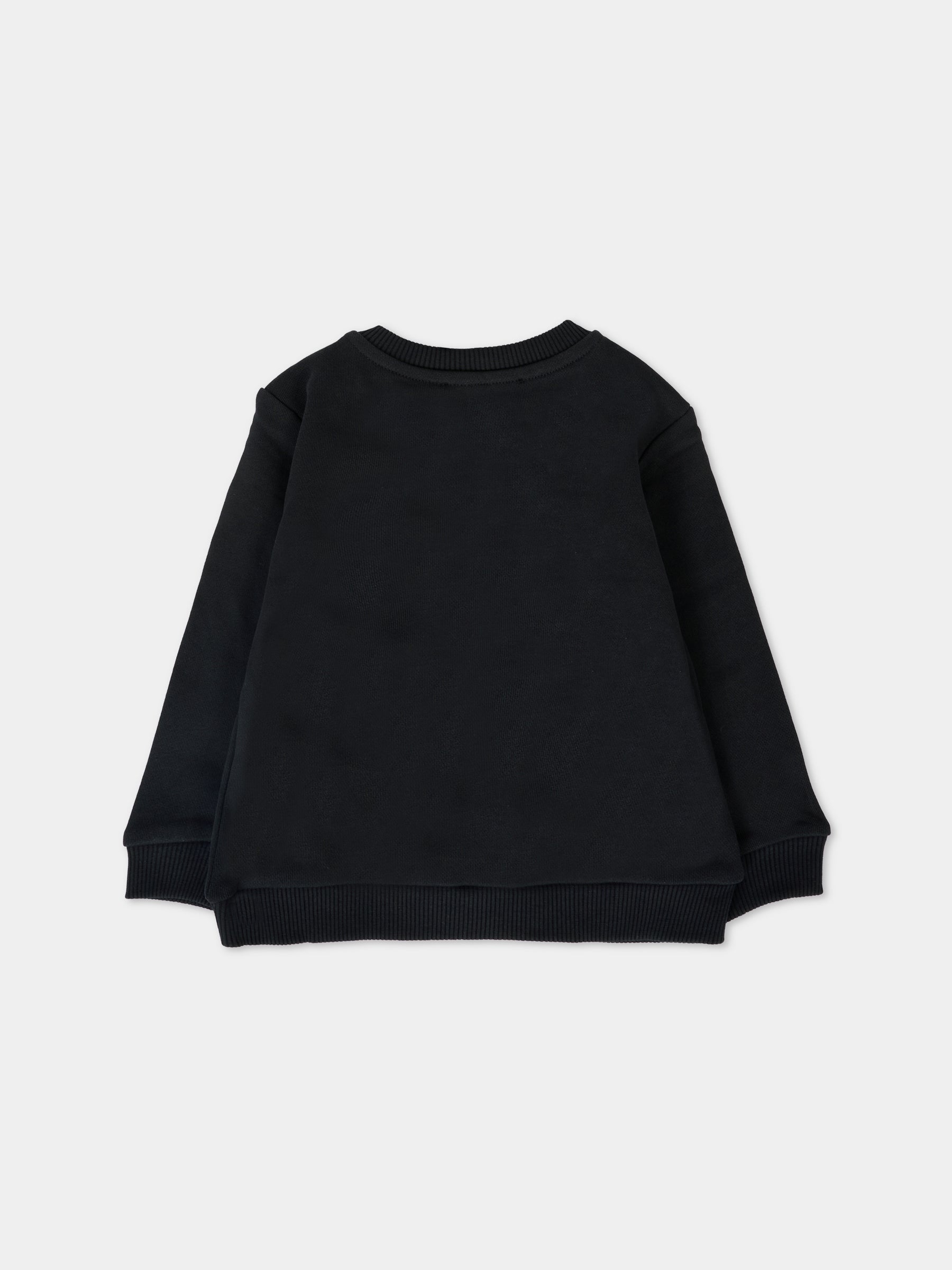 Felpa nera per neonati con logo,Balmain Kids,6R4520 Z0001 930BC