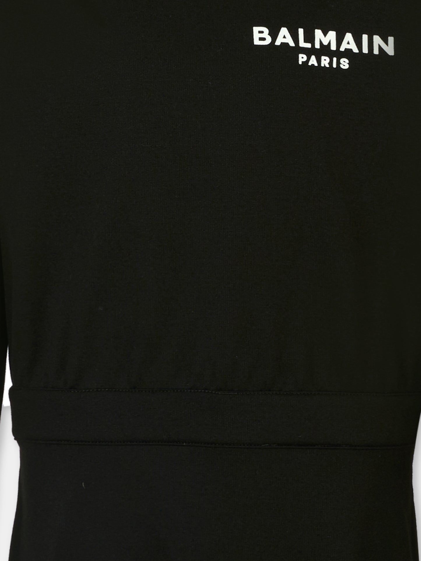 Vestito nero per bambina con logo,Balmain Kids,6R1C70 J0035 930BC