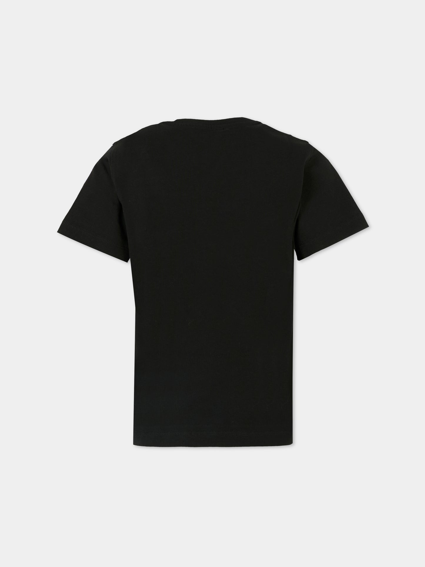 T-shirt nera per bambini con logo,Balmain Kids,BT8P81 Z0082 930