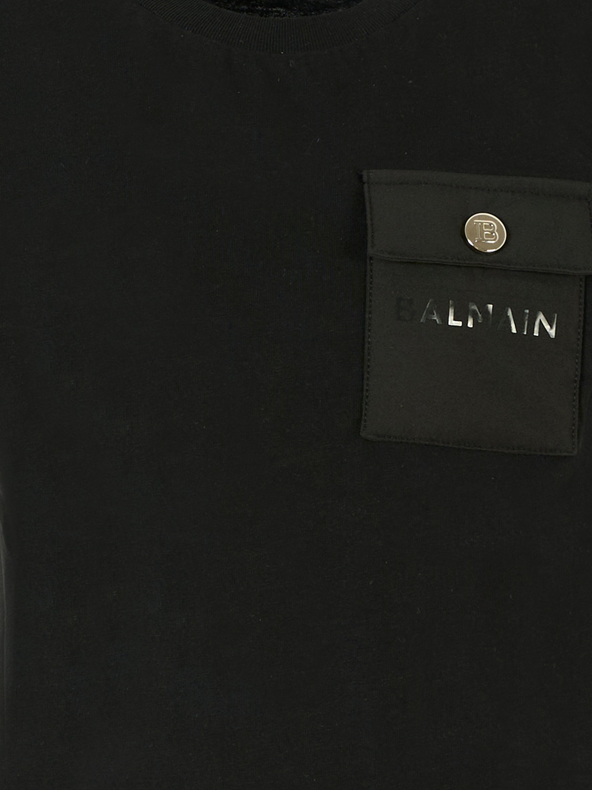 T-shirt nera per bambini con logo,Balmain Kids,BT8P81 Z0082 930