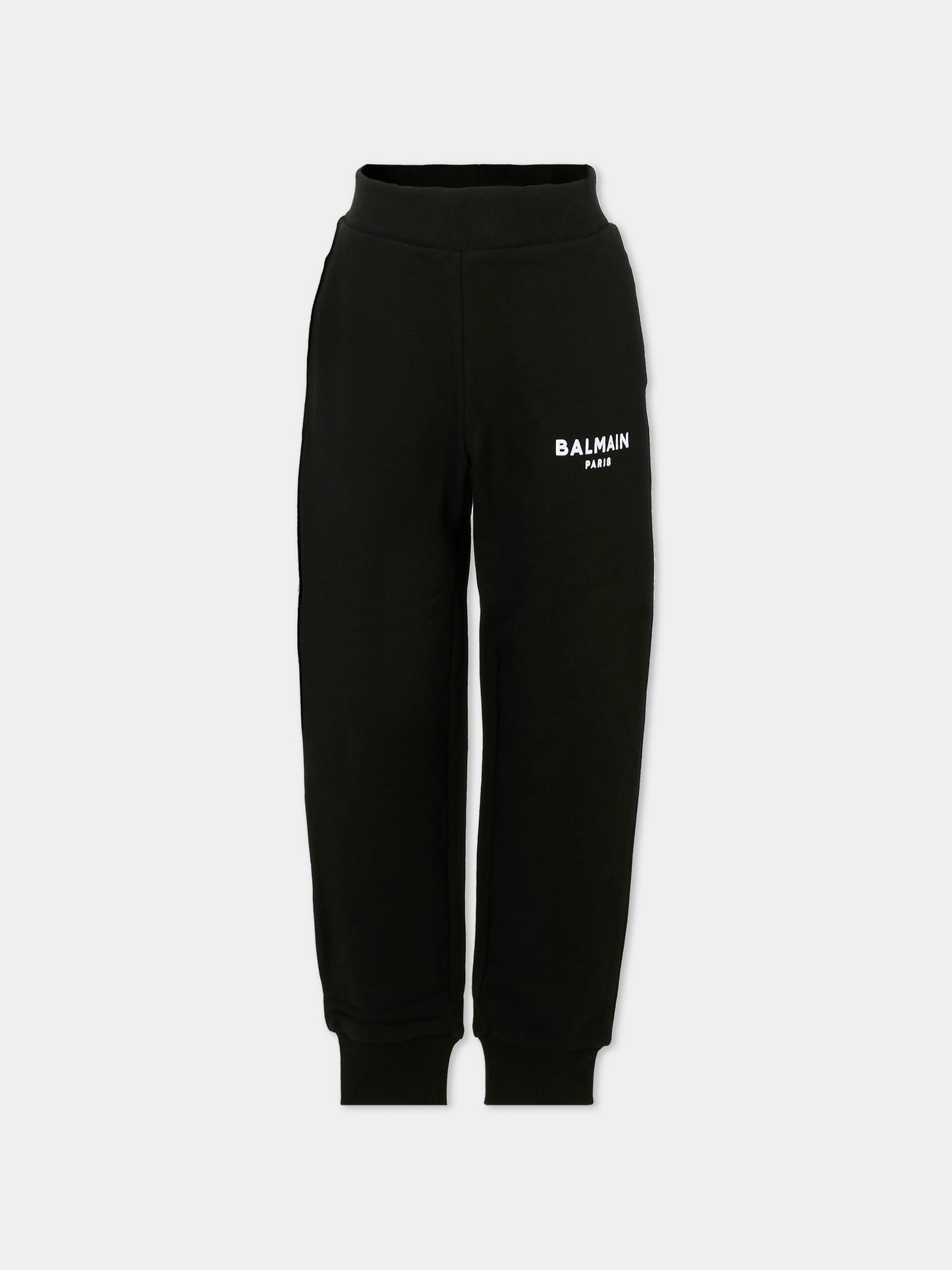 Pantaloni neri per bambini con logo,Balmain Kids,BT6R60 Z0114 930BC