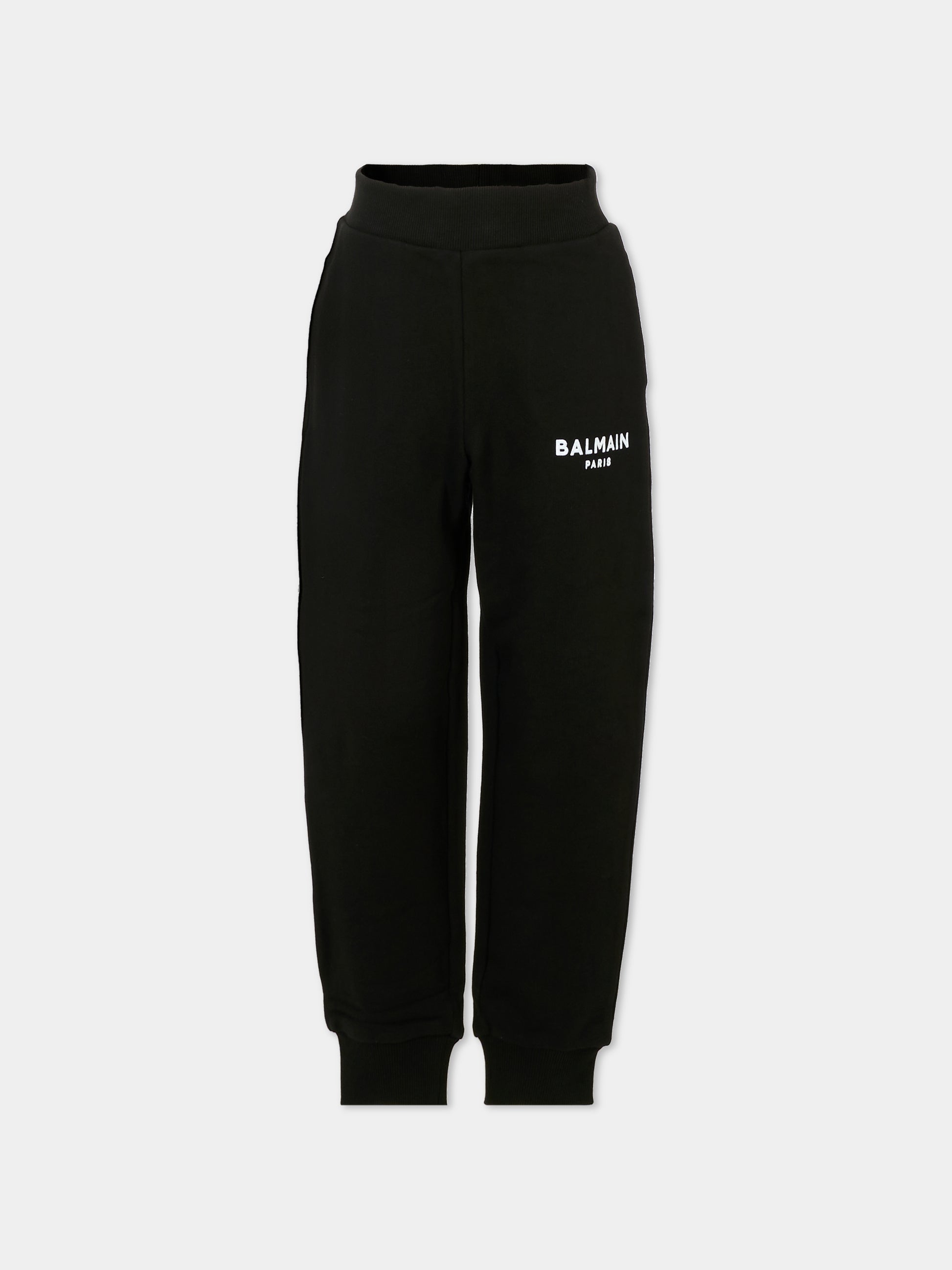 Pantaloni neri per bambini con logo,Balmain Kids,BT6R60 Z0114 930BC