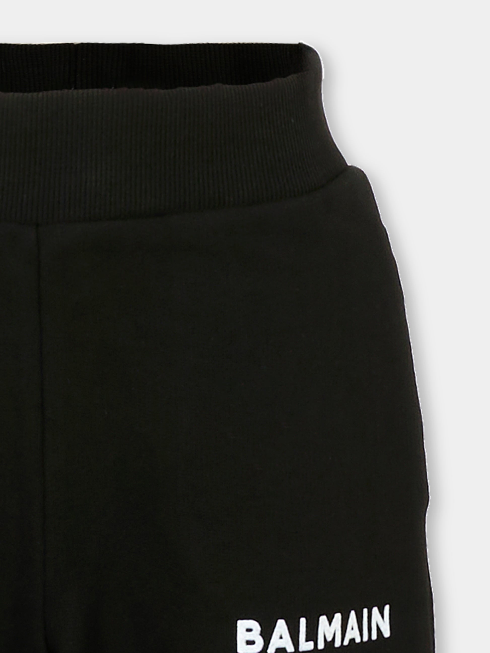 Pantaloni neri per bambini con logo,Balmain Kids,BT6R60 Z0114 930BC