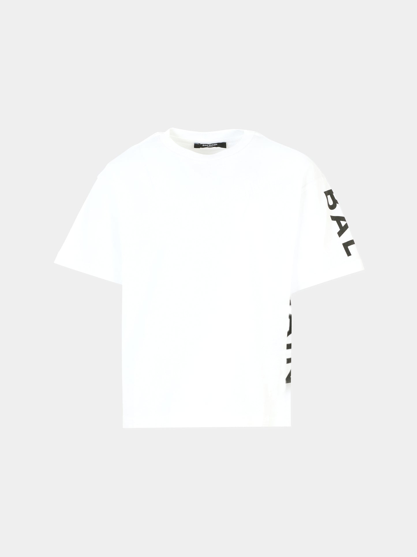 T-shirt bianca per bambini con logo,Balmain Kids,BT8P51 Z0082 100NE