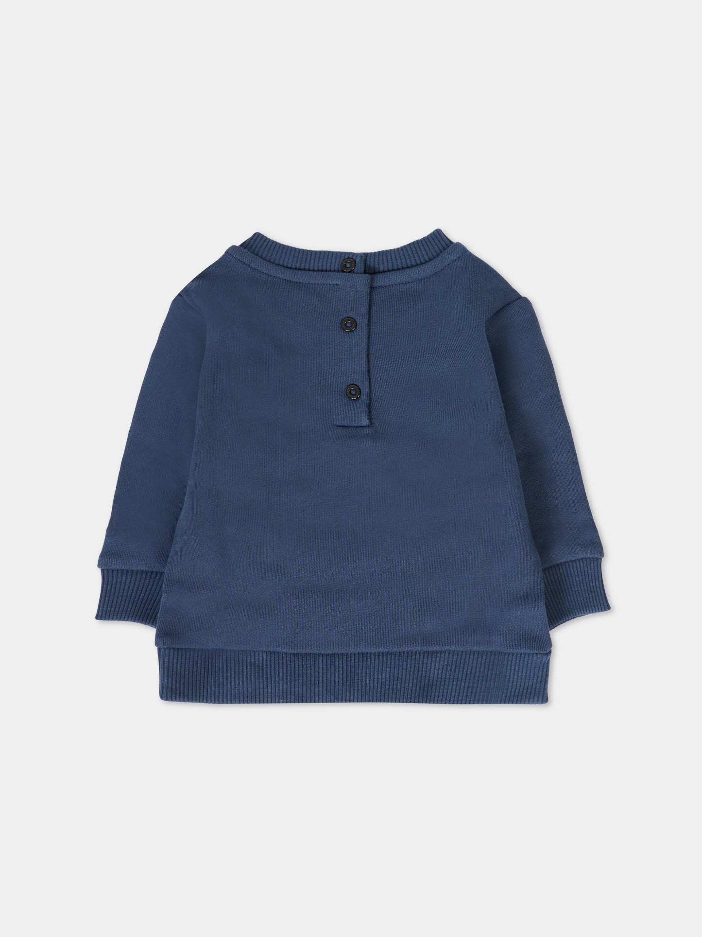 Felpa blu per neonato con logo argentato,Balmain Kids,BT4610 Z0081 649AG