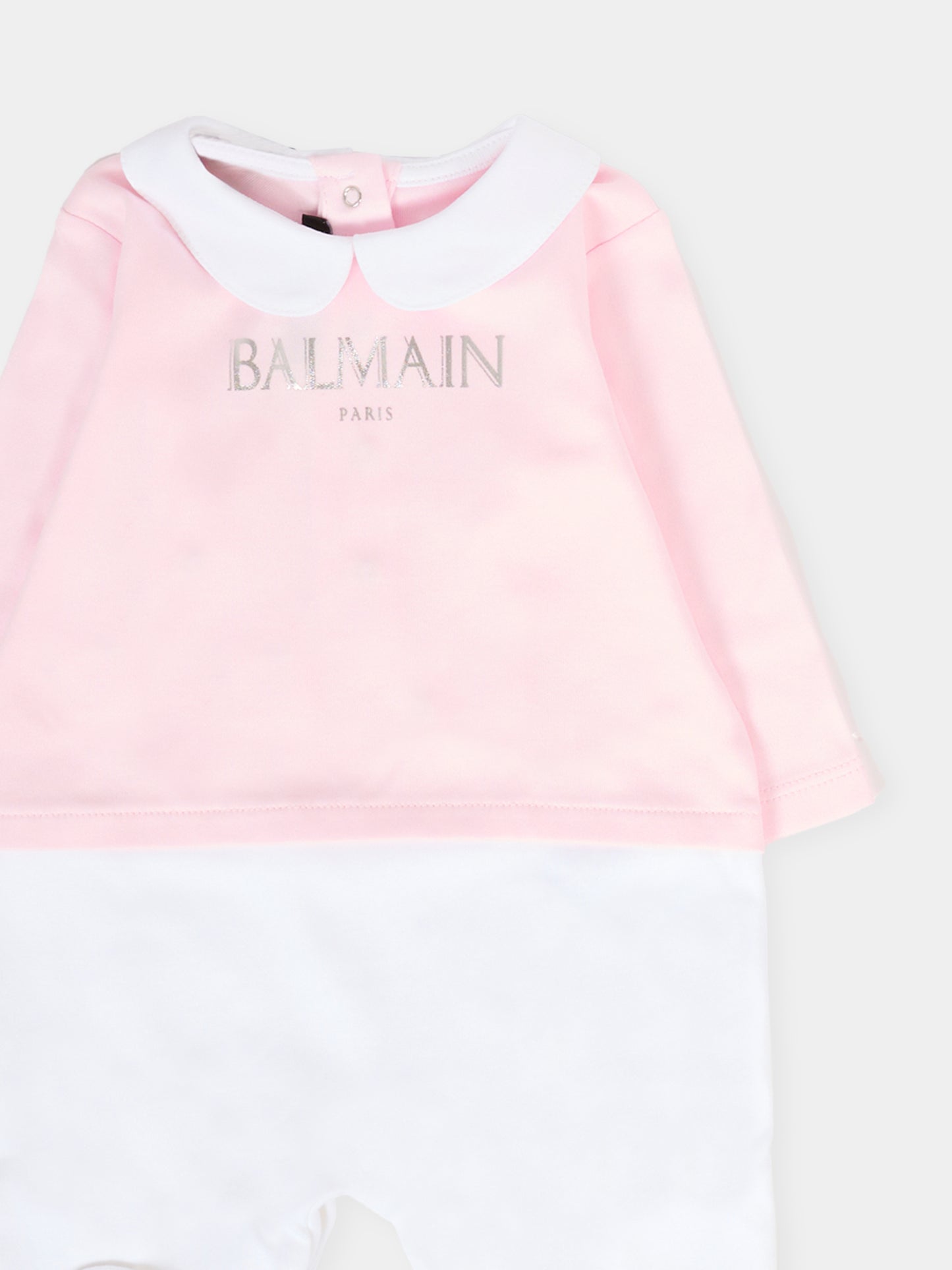 Set rosa per neonata con logo,Balmain Kids,BTB630 Z1769 540BC