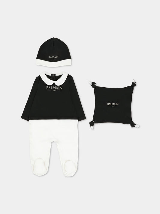 Set nero per neonati con logo,Balmain Kids,BTB630 Z1769 930BC