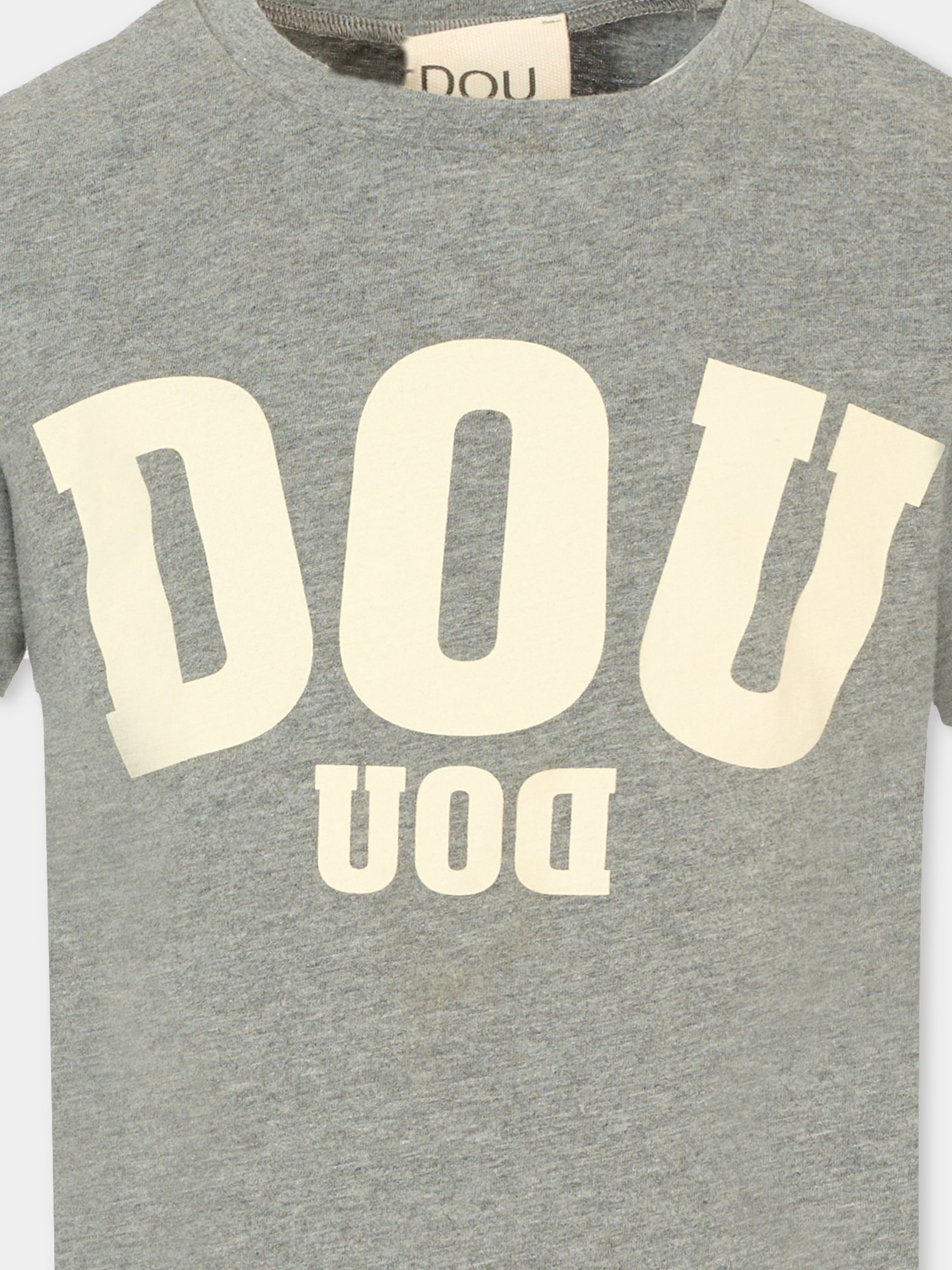 T-shirt grigia per bambina con logo,Douuod Kids,2R8O81 Z0762 918