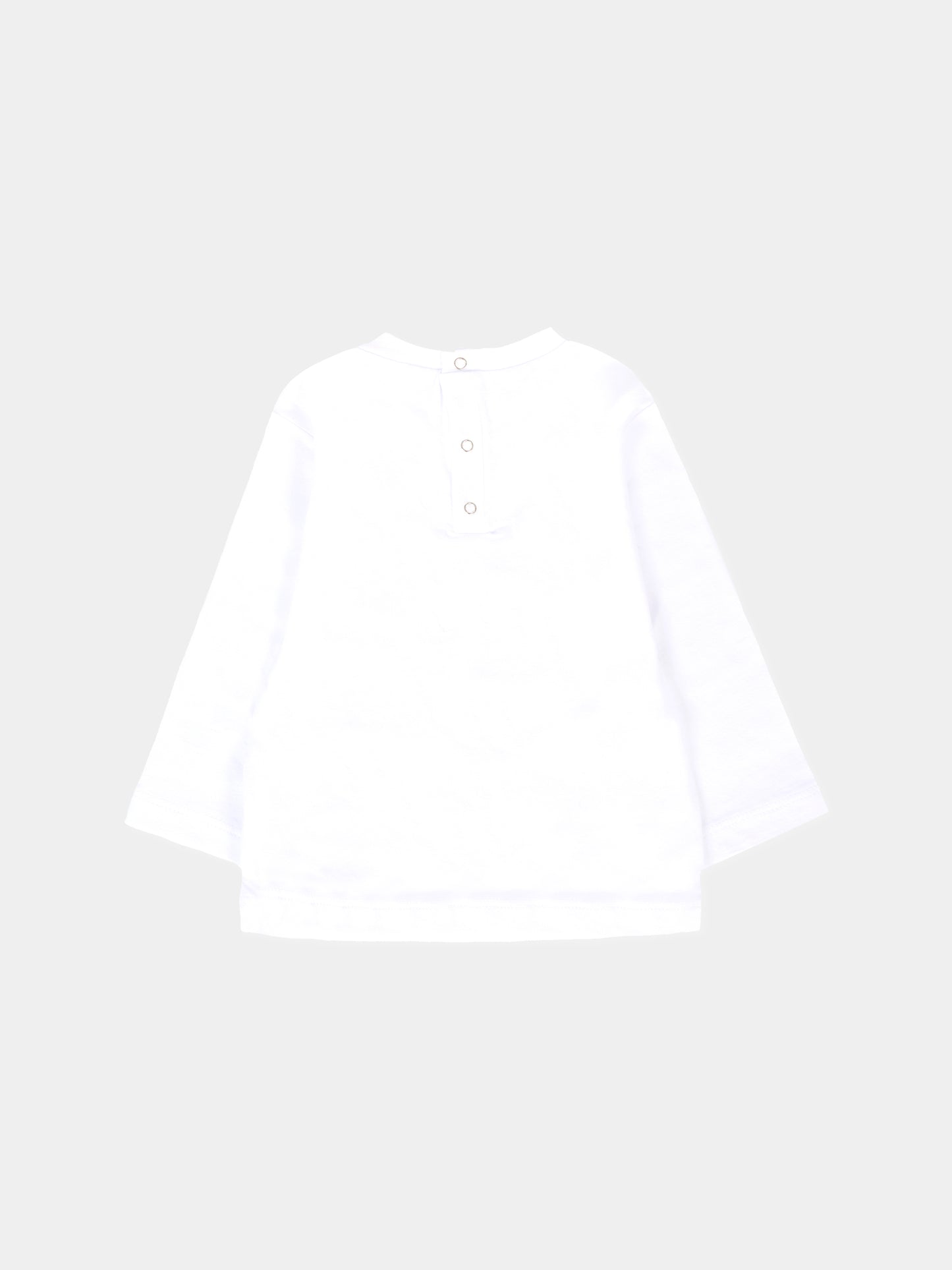 T-shirt bianca per neonata con logo,Douuod Kids,DT8520 Z0761 100