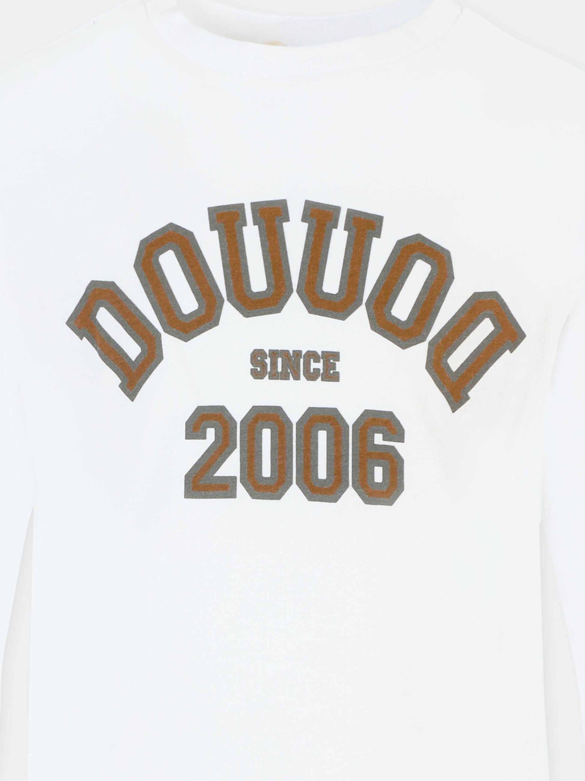 T-shirt bianca per bambina con logo,Douuod Kids,DT8P20 Z0761 100