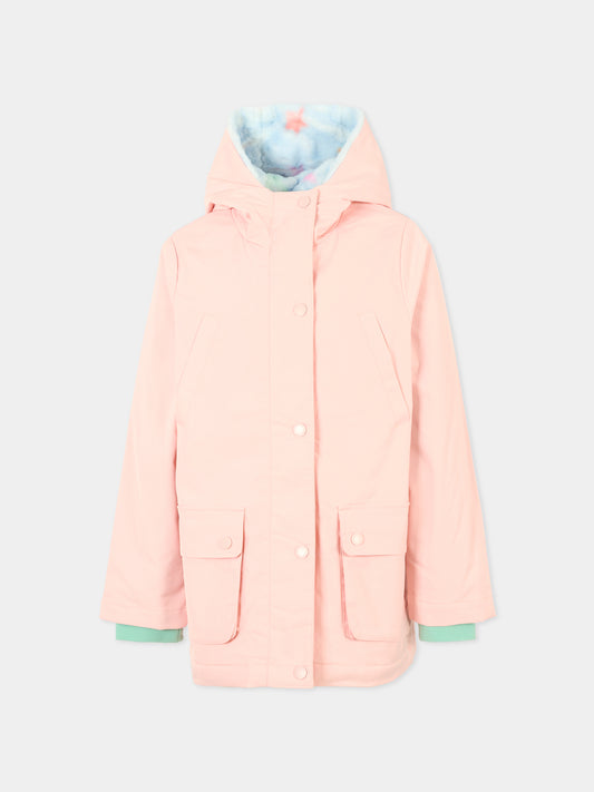 Parka rosa per bambina con stelle,Stella Mccartney Kids,TT2A60 Z0539 505