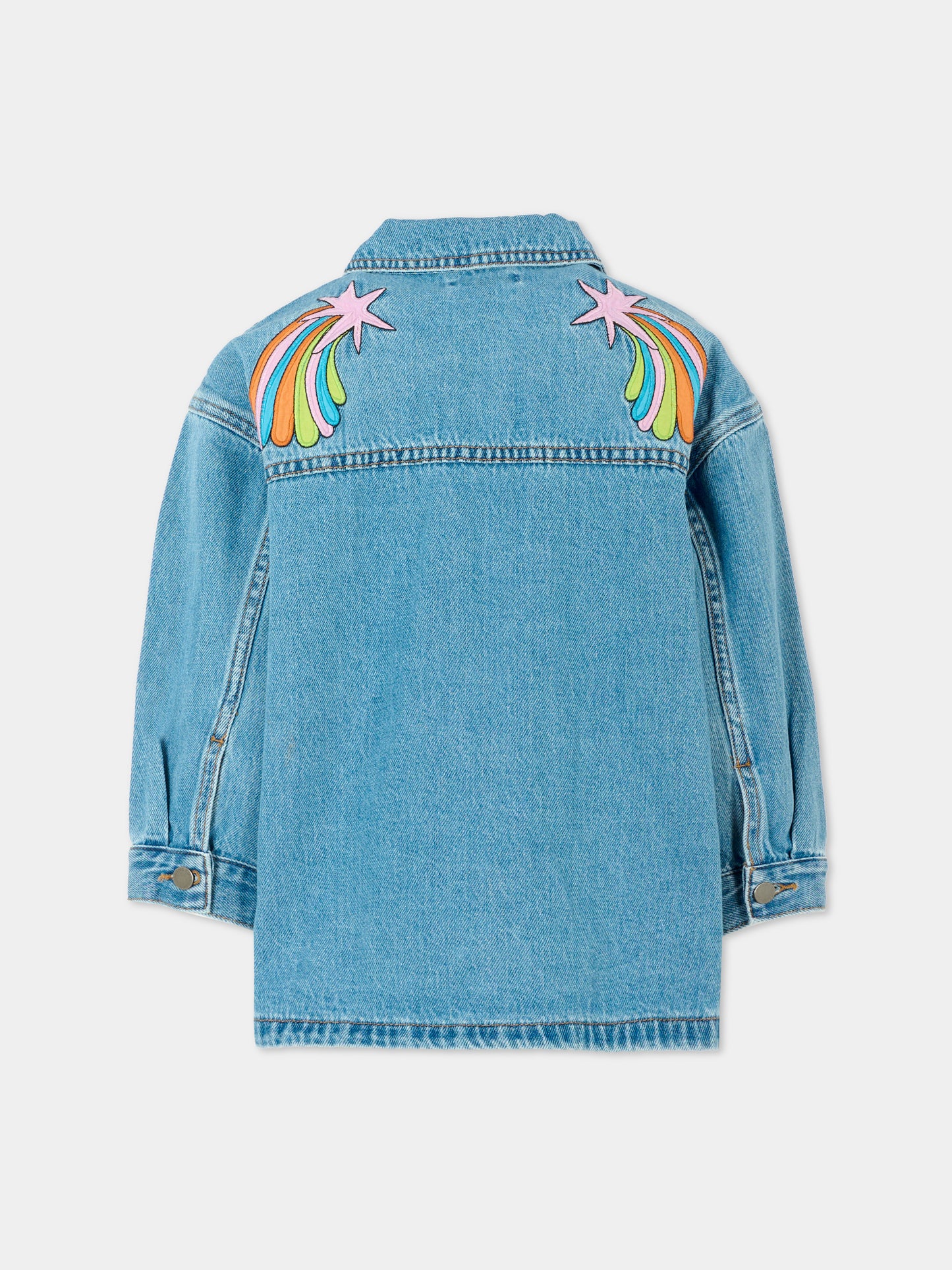 Giubbotto di jeans azzurro per bambina con patch,Stella Mccartney Kids,TV2A97 Z0746 601