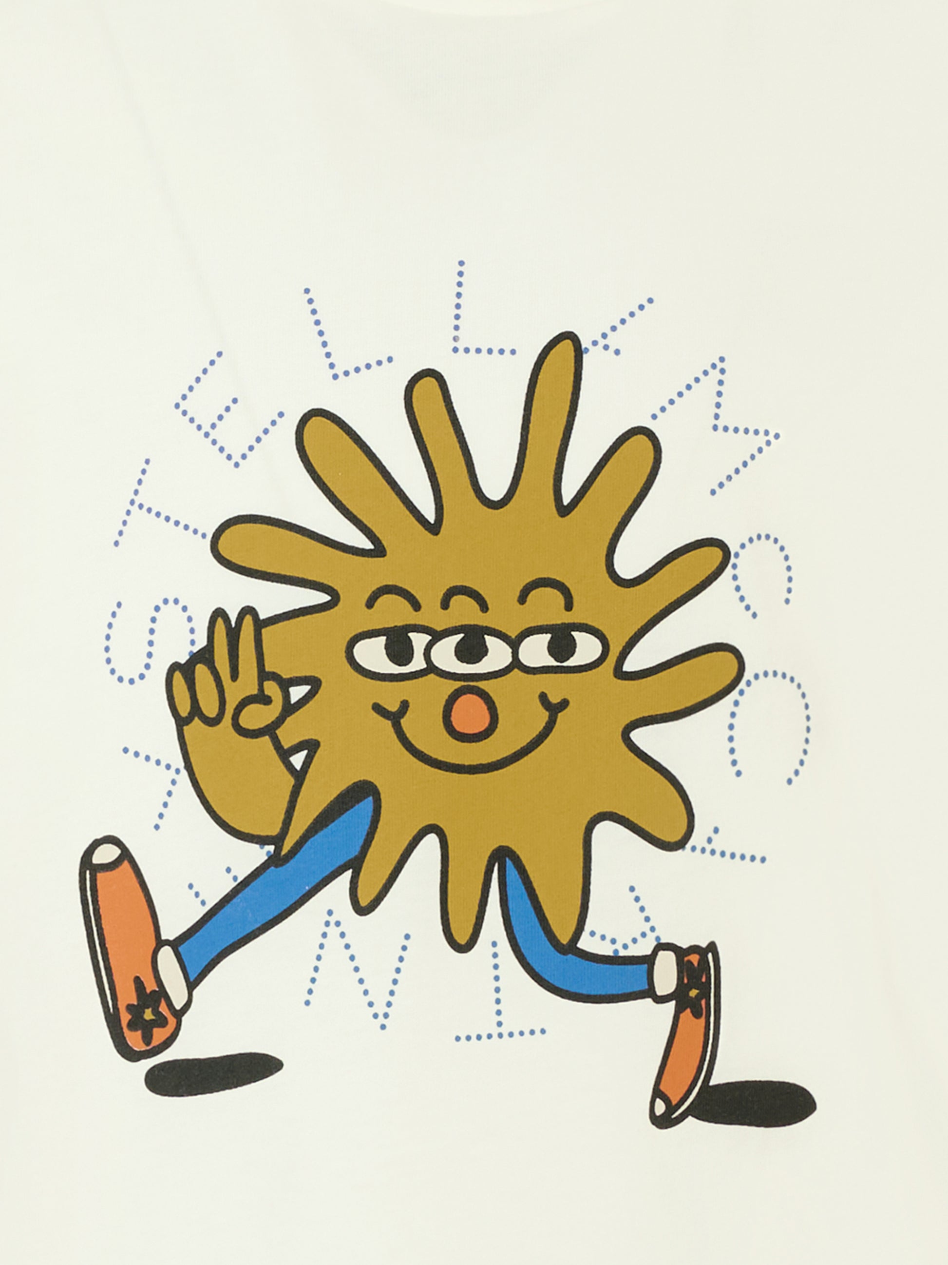 T-shirt bianca per bambino con sole e logo,Stella Mccartney Kids,TV8S91 Z0434 101