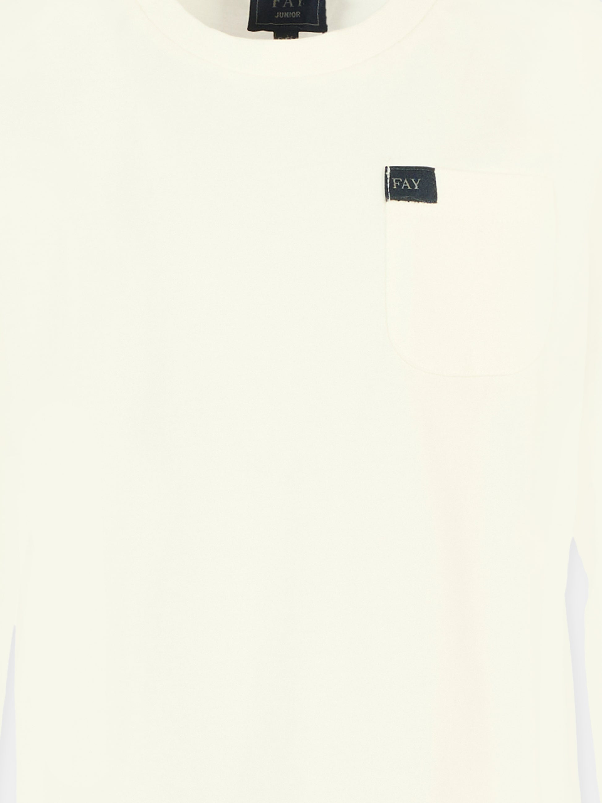 T-shirt avorio per bambino con patch,Fay Kids,FT8P20 Z0761 101