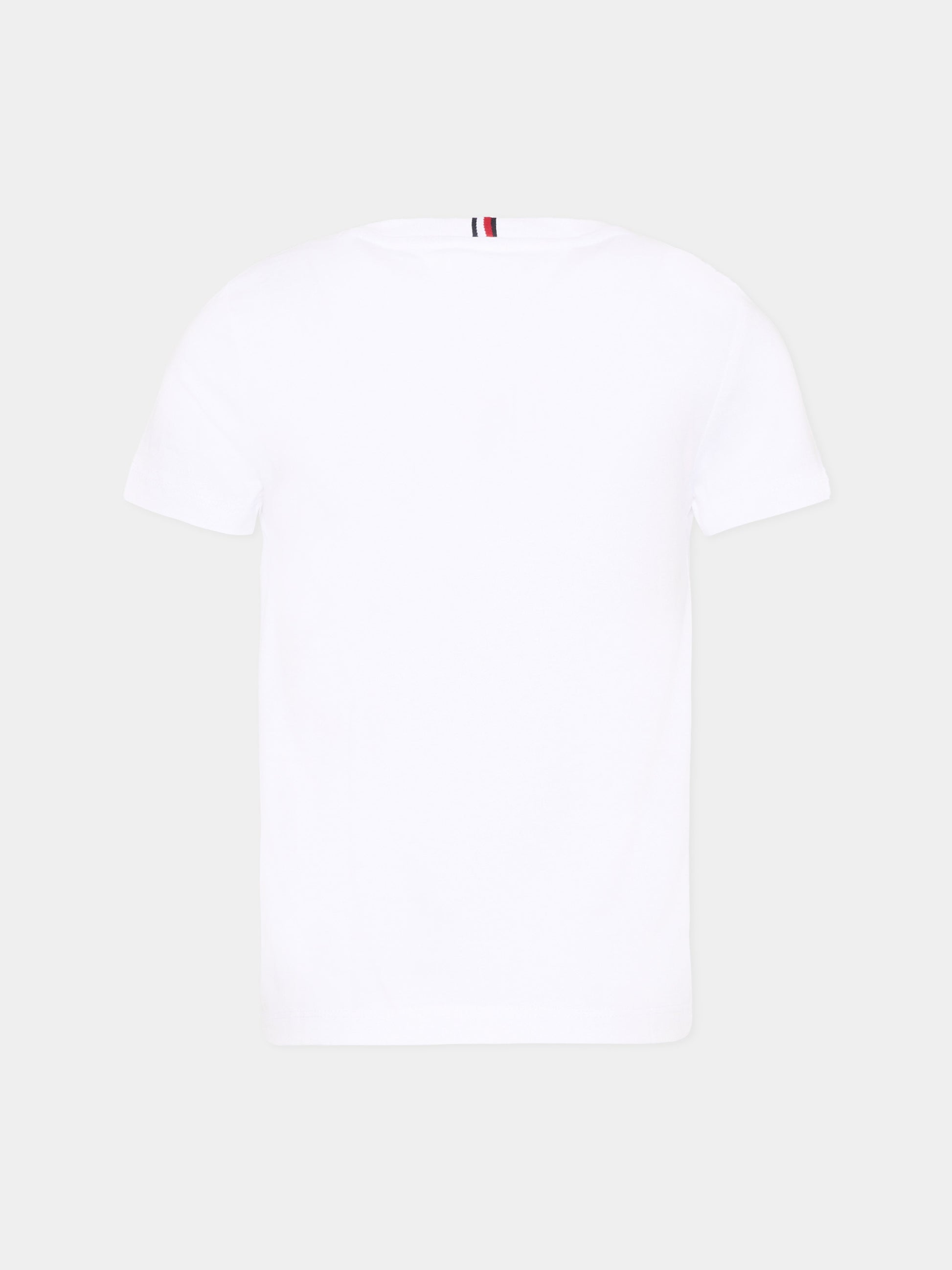 T-shirt bianca per bambini con logo,Tommy Hilfiger Junior,KB0KB10263 YBR