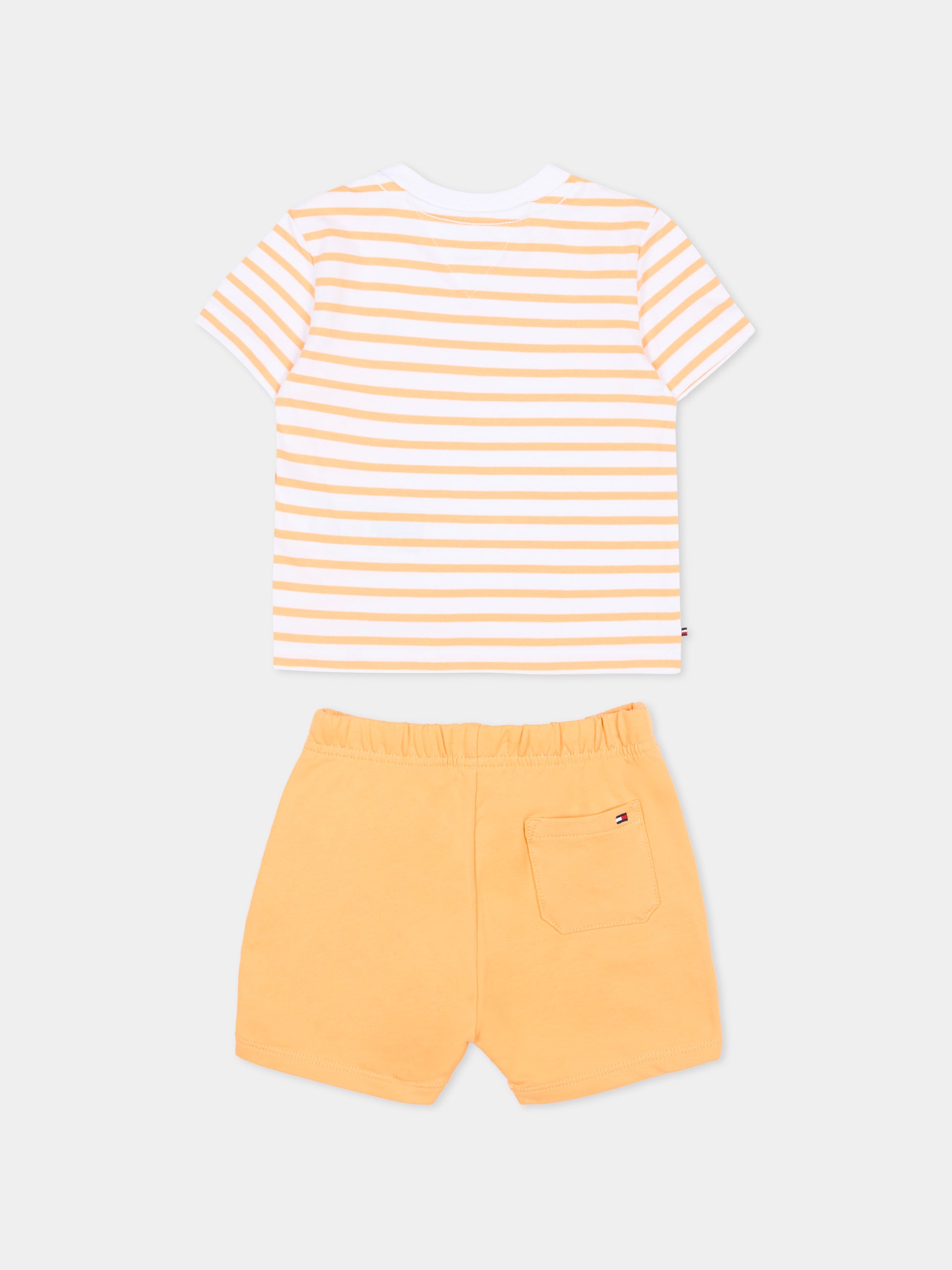 Completo sportivo arancione per neonato a righe,Tommy Hilfiger Junior,KN0KN02379 SEV