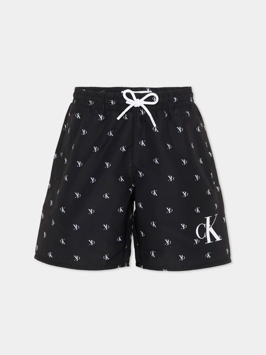Boxer mare nero per bambino con logo,Calvin Klein Kids,KV0KV00062 0GK