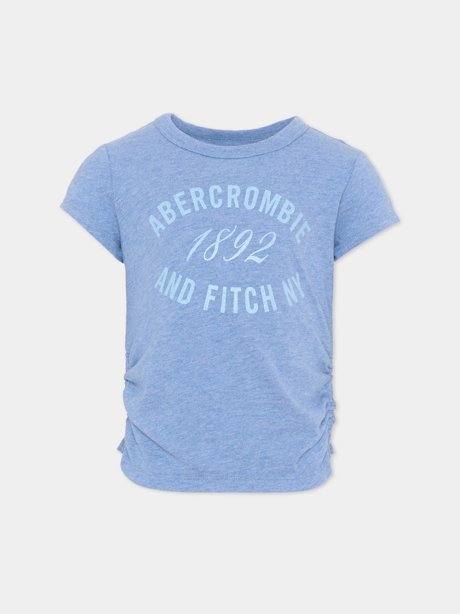T-shirt blu per bambina con logo,Abercrombie & Fitch,43AJ73 UGC