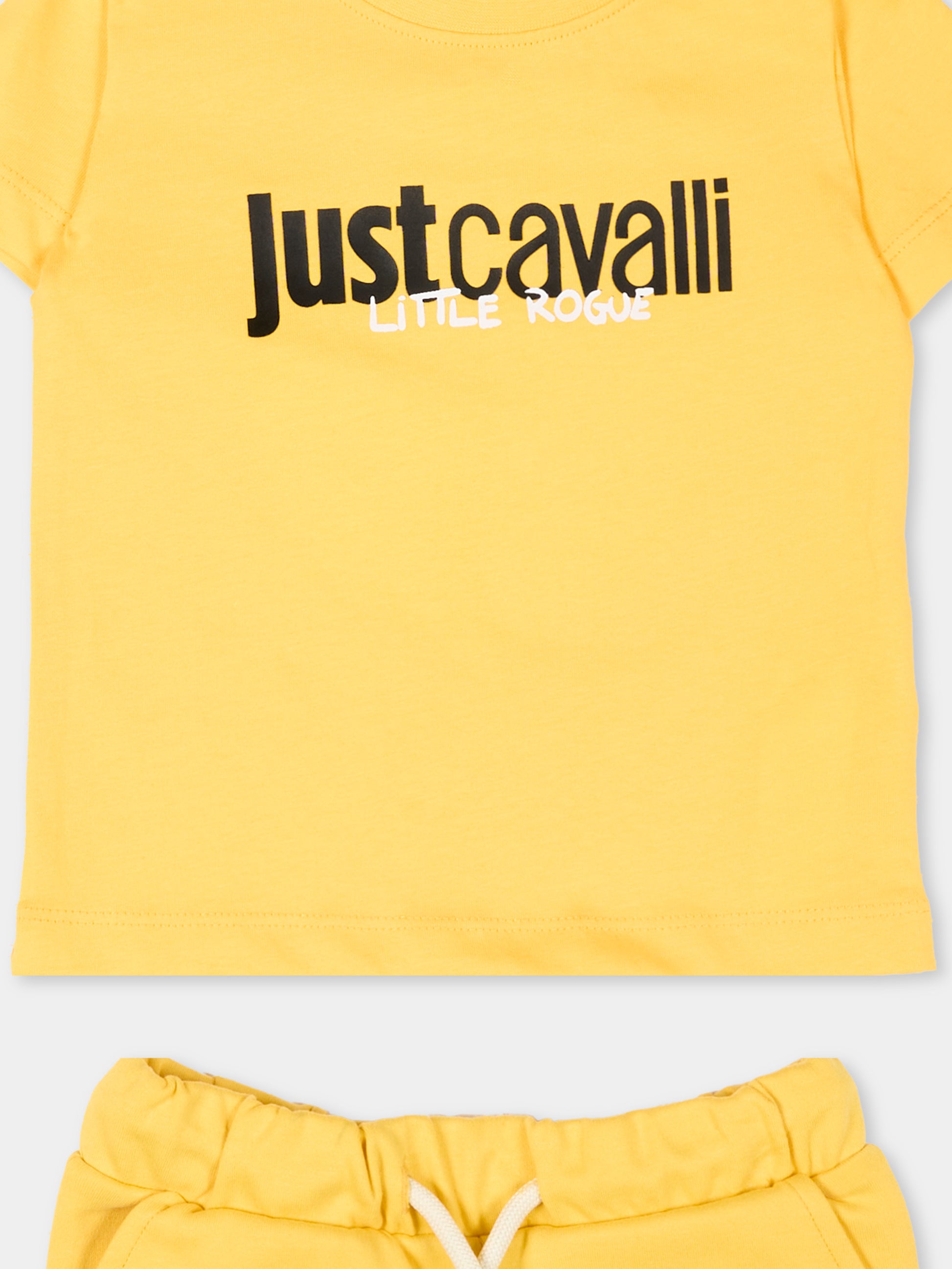 Completo sportivo giallo per neonato con logo,Just Cavalli Kids,JIP26090CJ YELLOW DAFFODIL