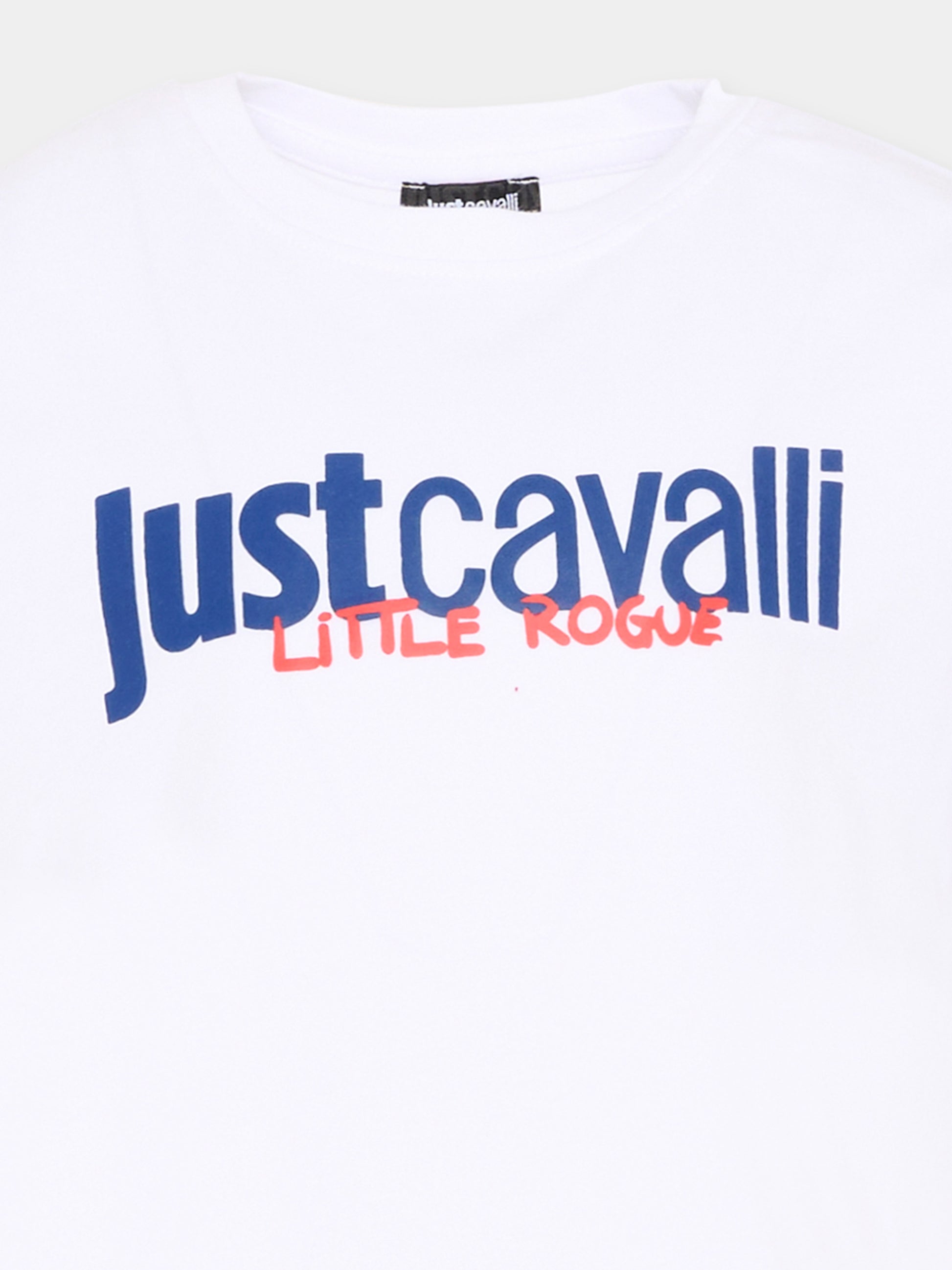 T-Shirt bianca per bambino con logo,Just Cavalli Kids,JIP26047TS WHITE