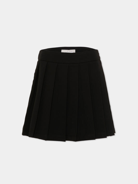 Gonna nera per bambina plissé,Just Cavalli Kids,JGP26062GO BLACK