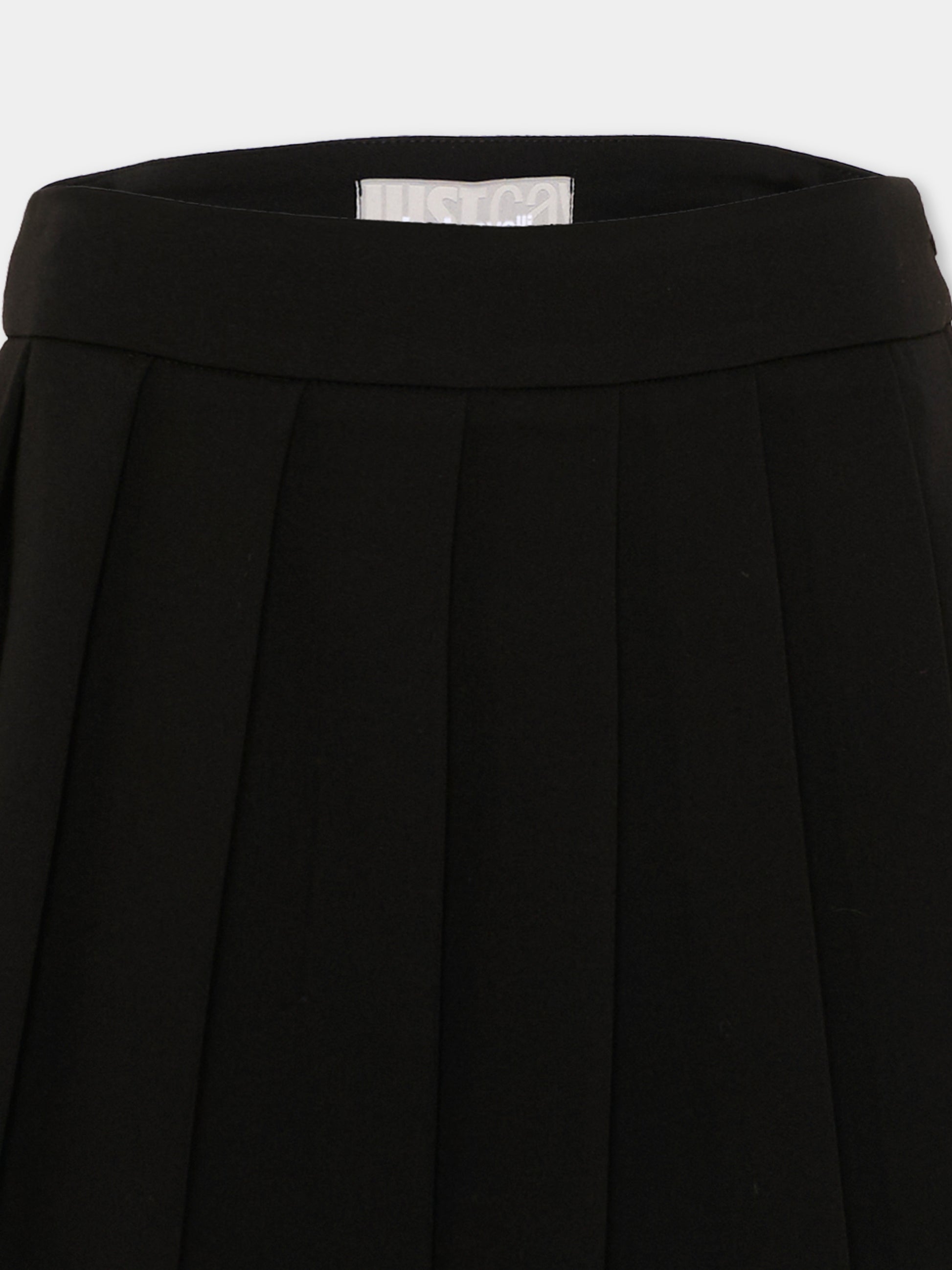 Gonna nera per bambina plissé,Just Cavalli Kids,JGP26062GO BLACK