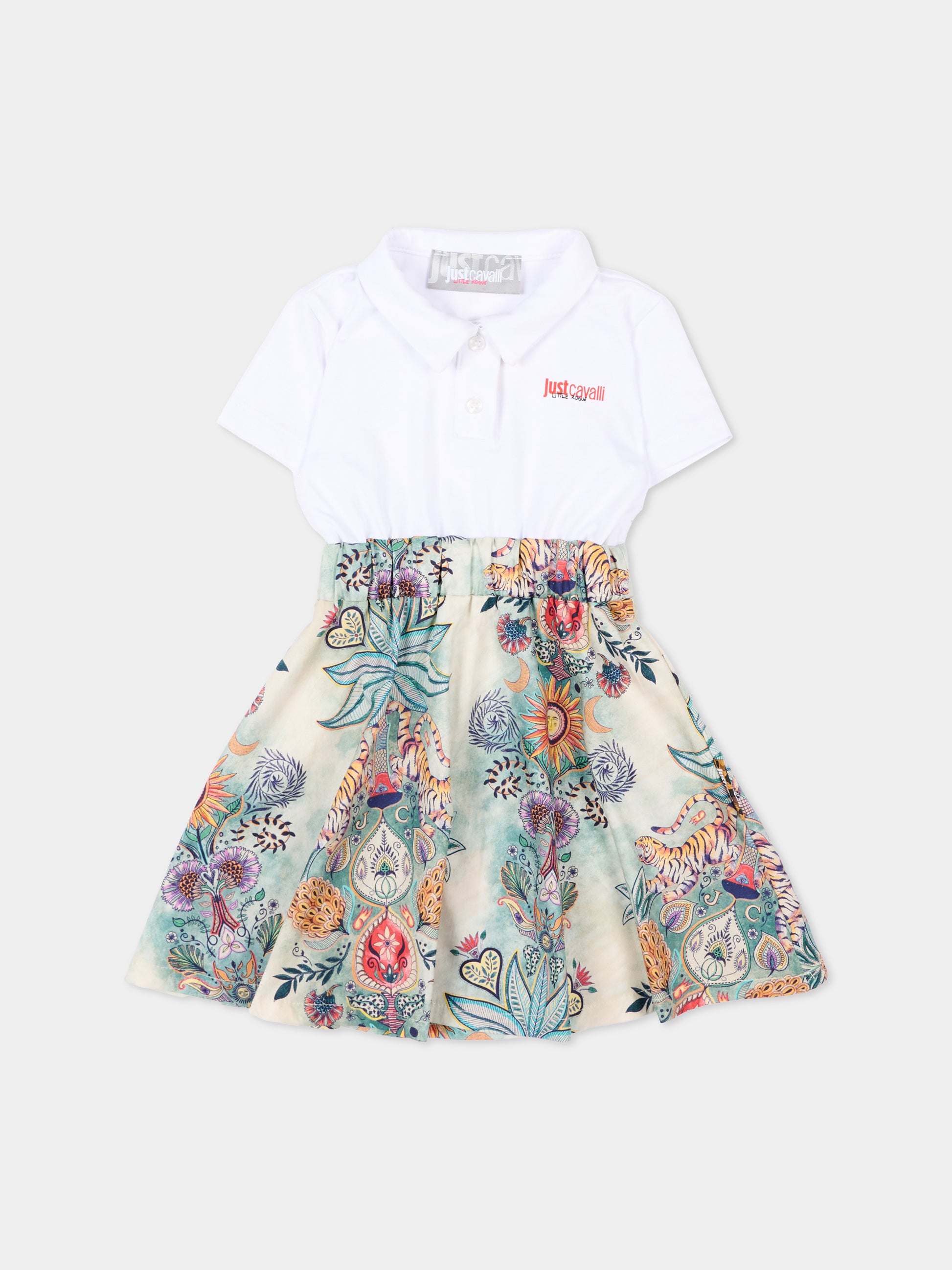 Vestito multicolor per neonata con stampa floreale,Just Cavalli Kids,JIP26109VE PRISTINE