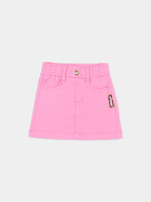 Gonna rosa per neonata con logo,Just Cavalli Kids,JIP26004GO PINK BEGONIA