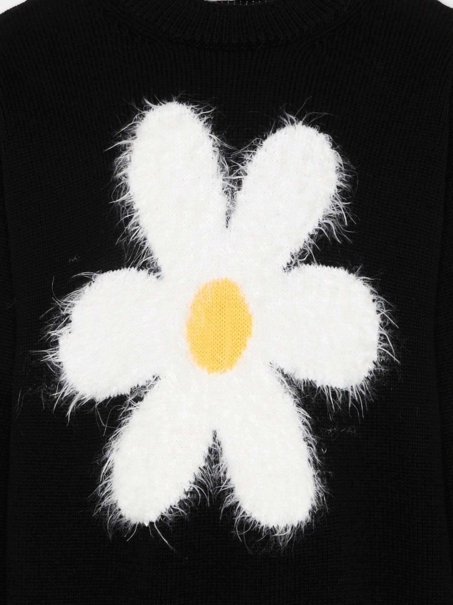 Maglione nero con margherita per bambina,Joshua Sanders Kidz,K36A2SW06BK