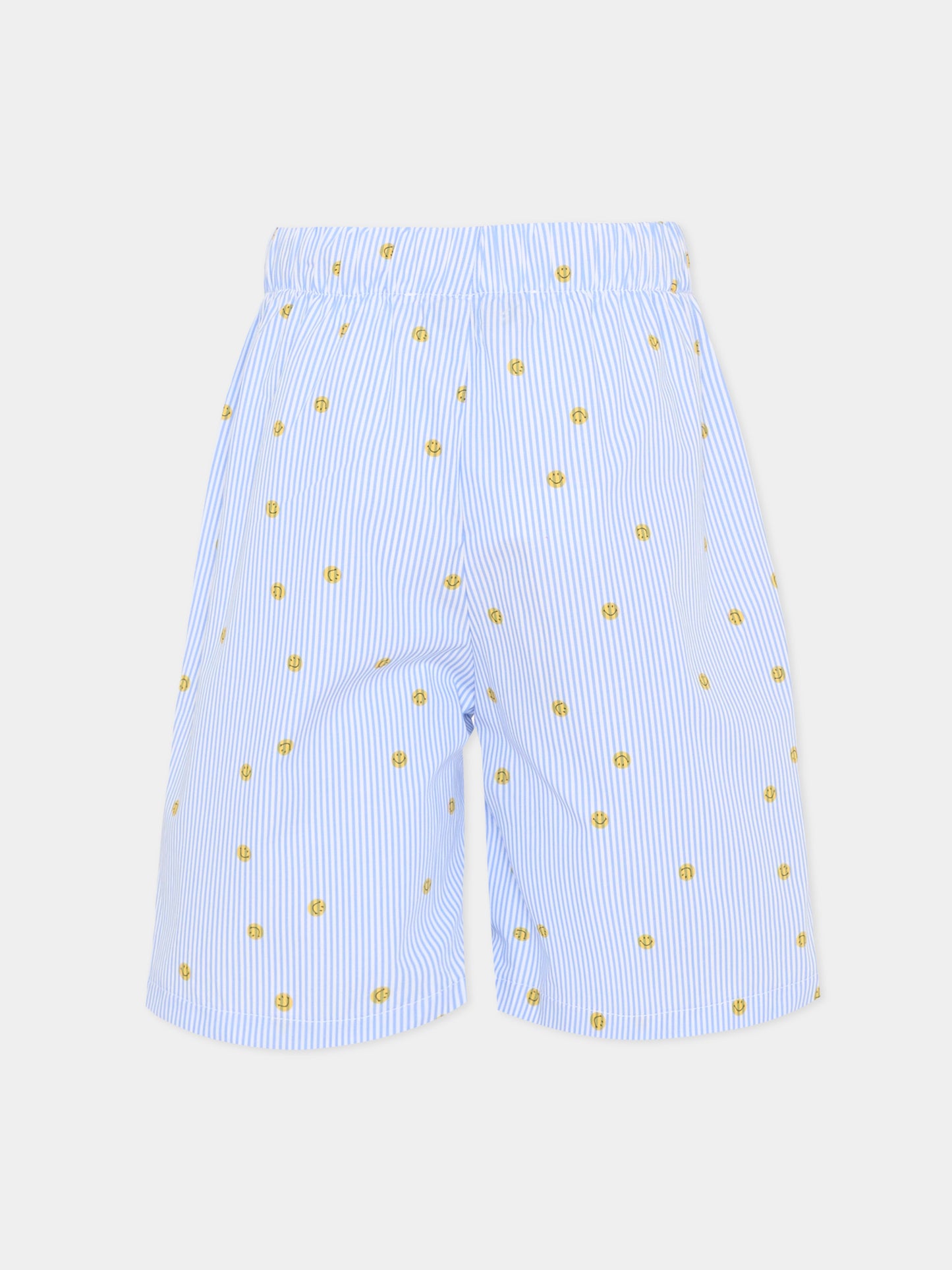 Shorts celeste per bambini con smiley,Joshua Sanders Kidz,K36A3PA03BU