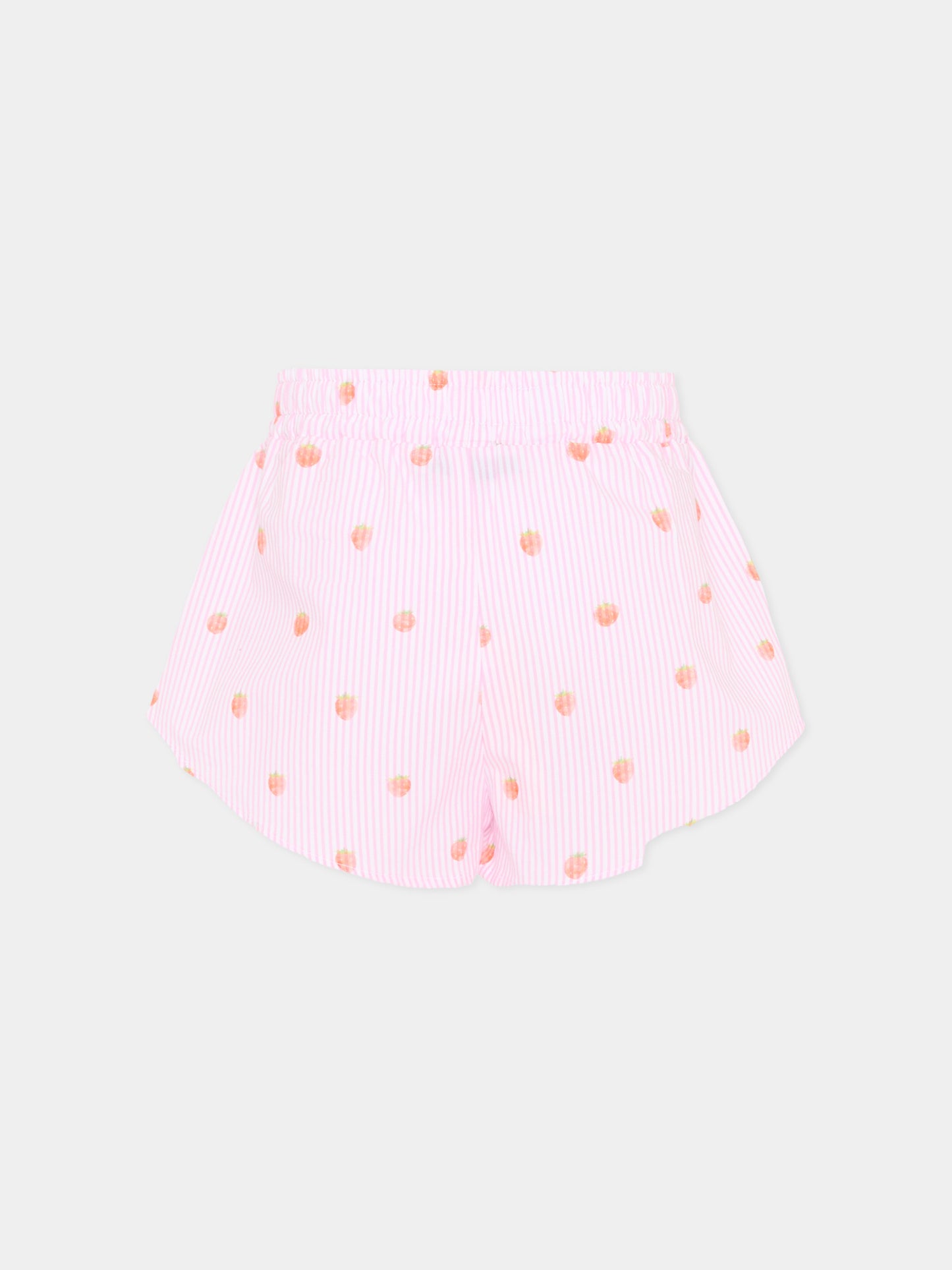 Shorts rosa per bambina con fragole,Joshua Sanders Kidz,K36A3SO01PK