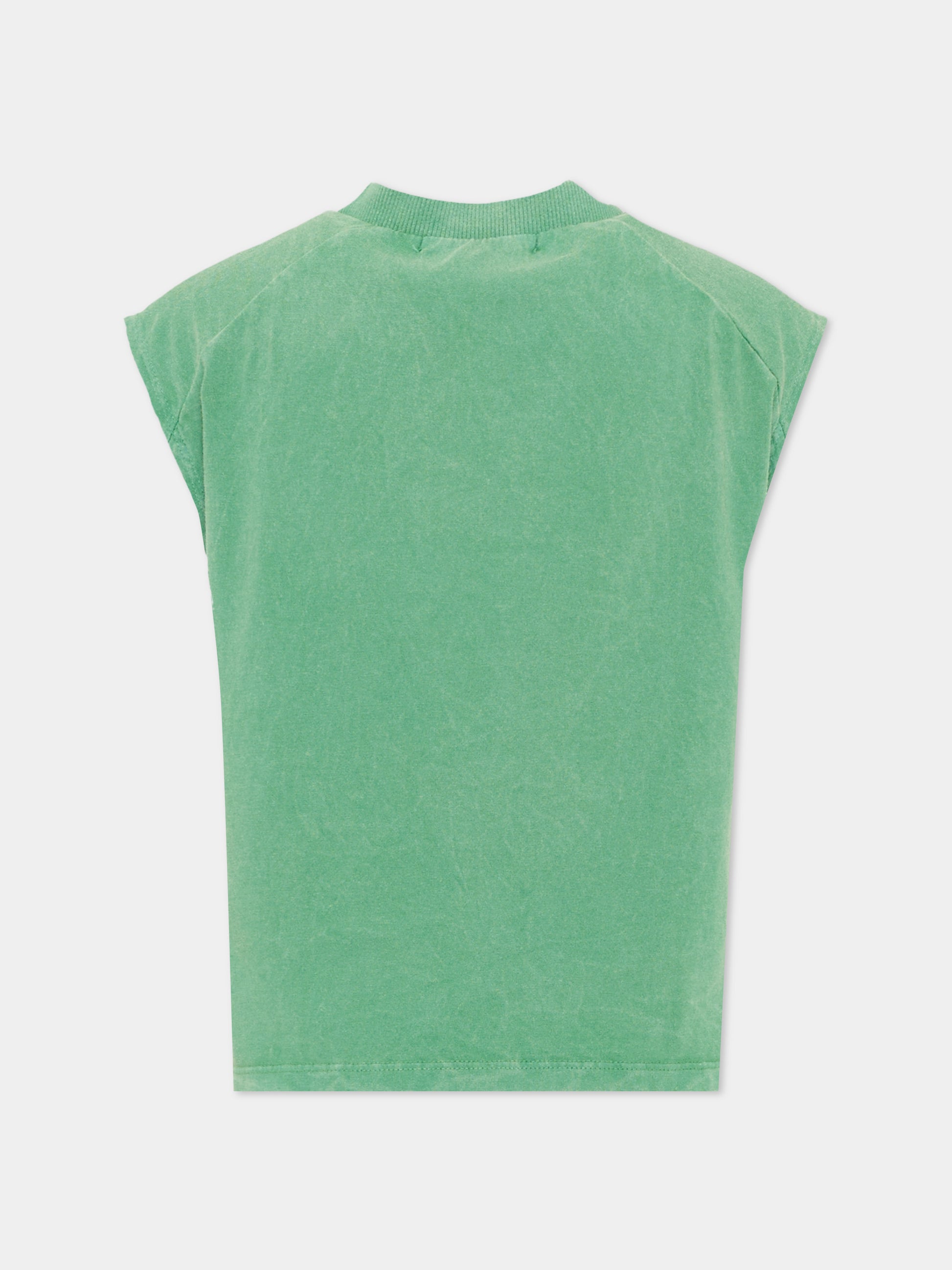 Canotta verde per bambino con stampa ravanello,Bobo Choses,B126AC026