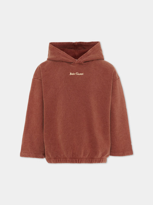 Felpa marrone per bambini con logo,Bobo Choses,B126AC052