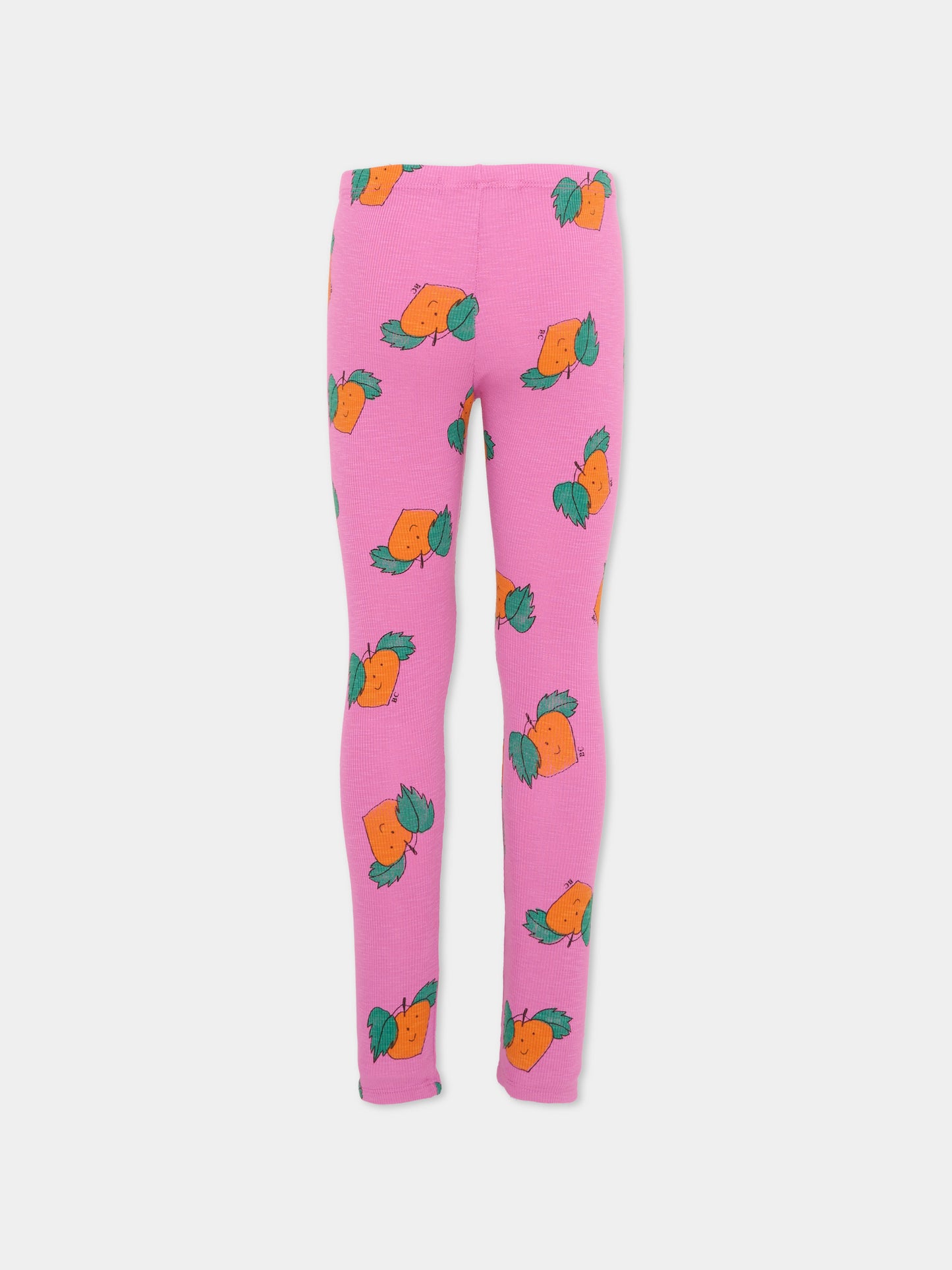 Leggings viola per bambina con stampa mandarino,Bobo Choses,B126AC083