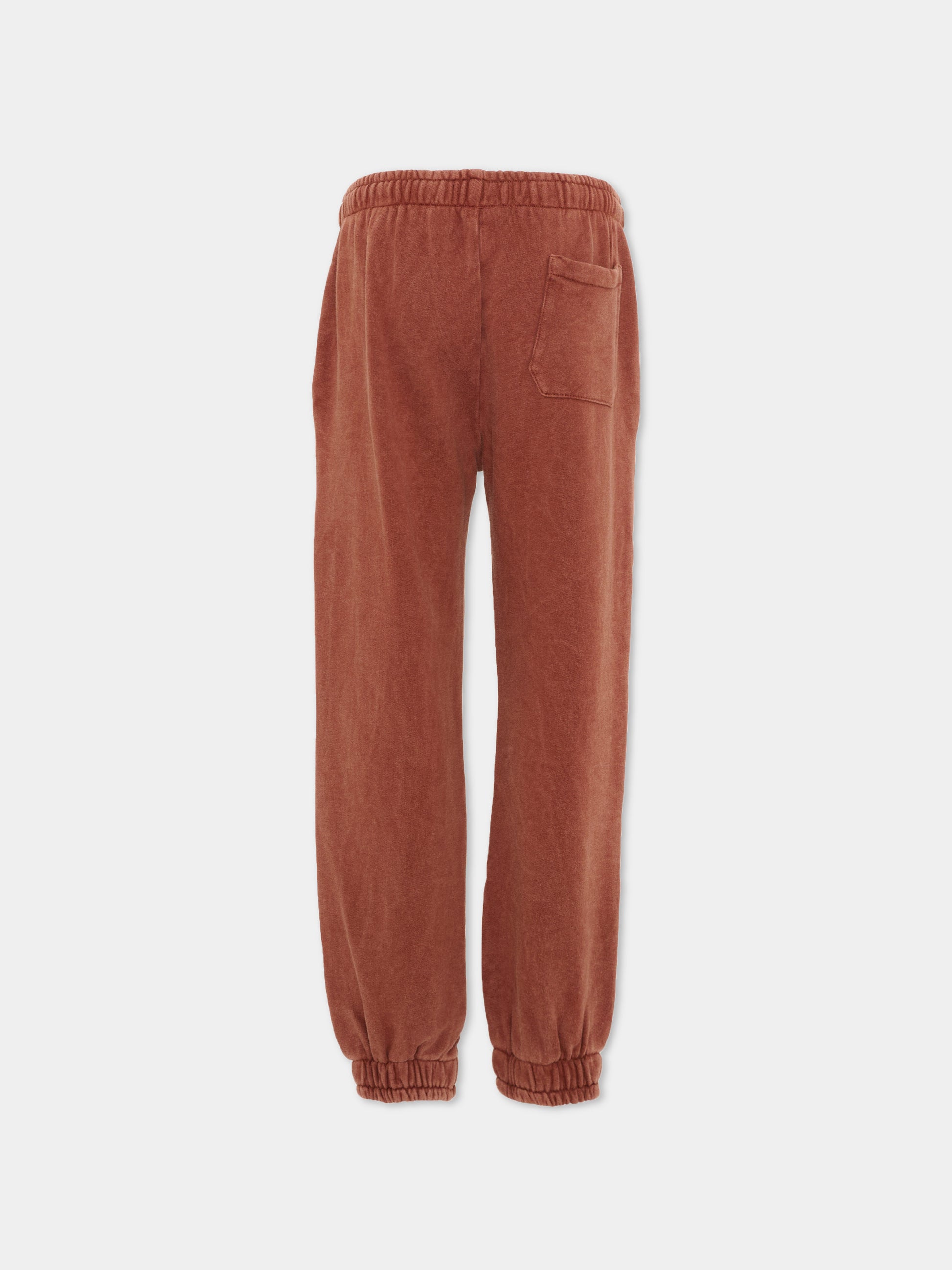 Pantaloni sportivi marroni per bambina con logo,Bobo Choses,B126AC084