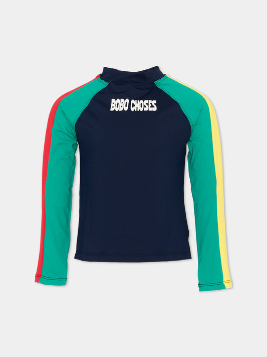 Maglia anti UV blu per bambino con logo,Bobo Choses,B126AC132