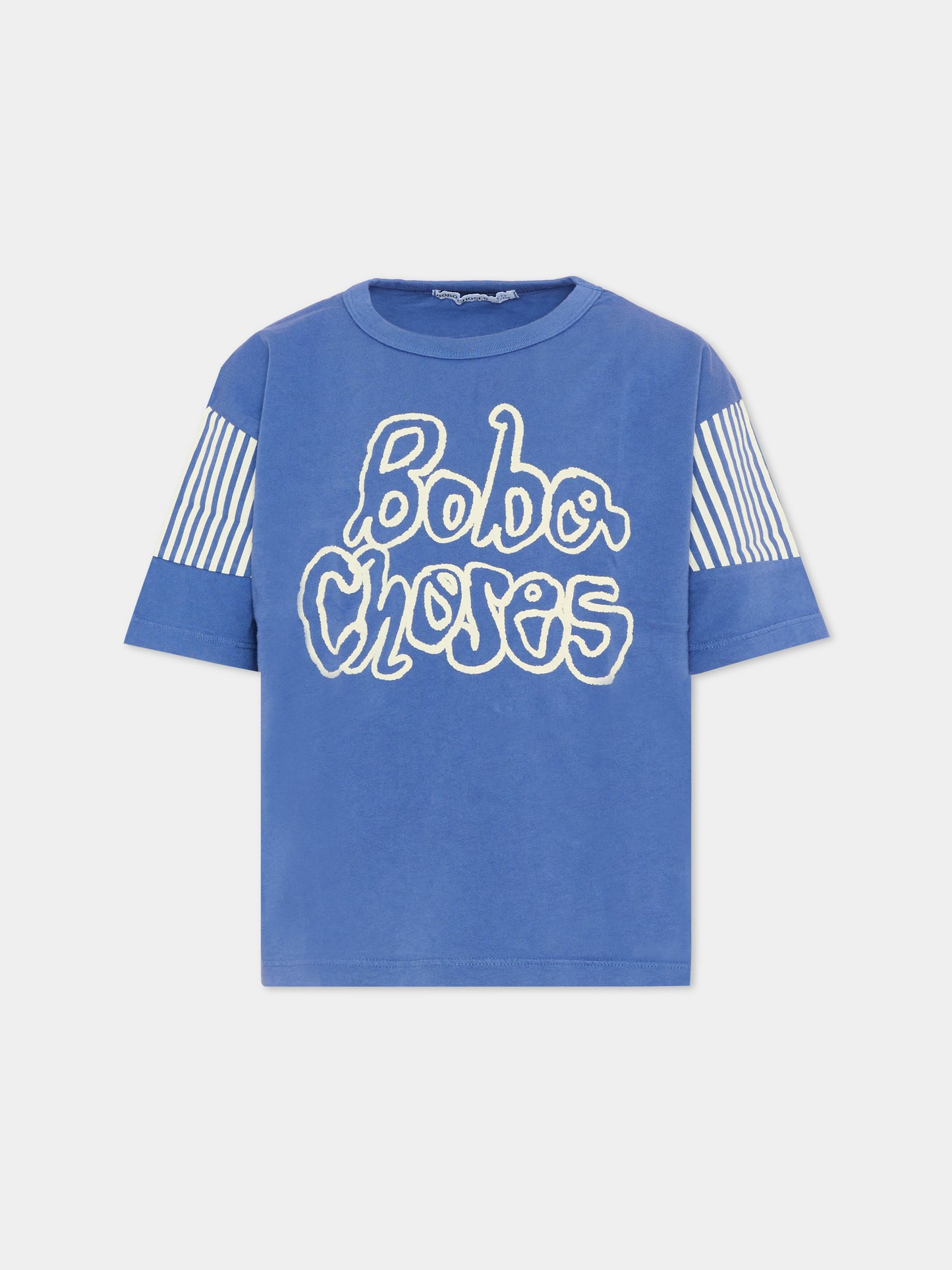 T-Shirt blu per bambino con logo,Bobo Choses,B126AC138
