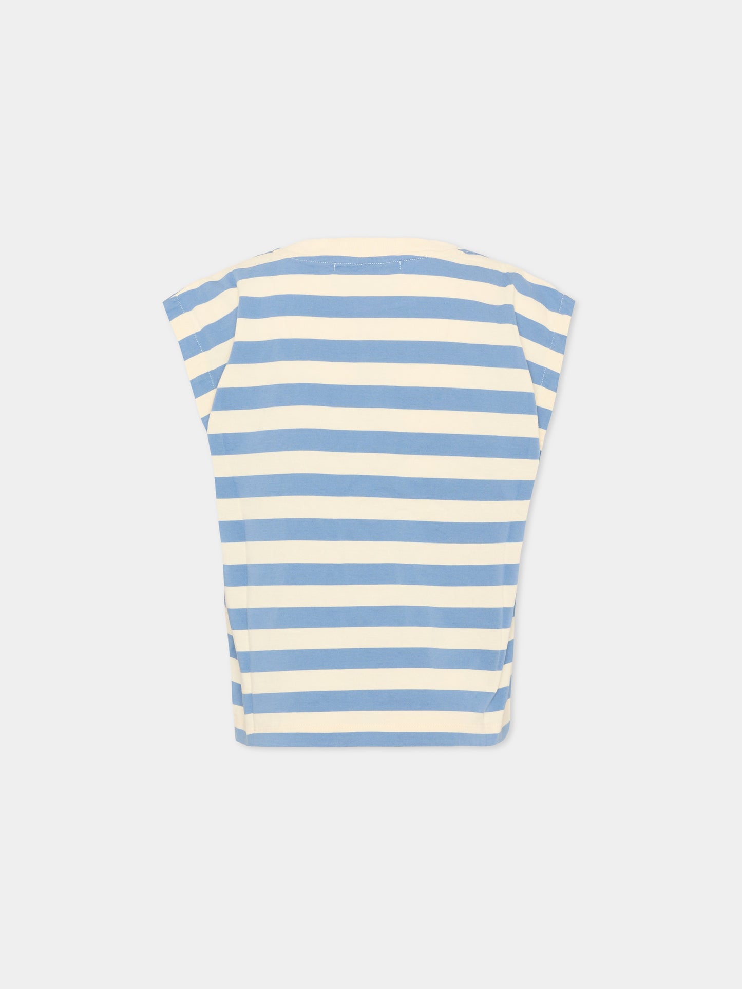 Canotta blu a righe per bambino con logo,Bobo Choses,B126AC140